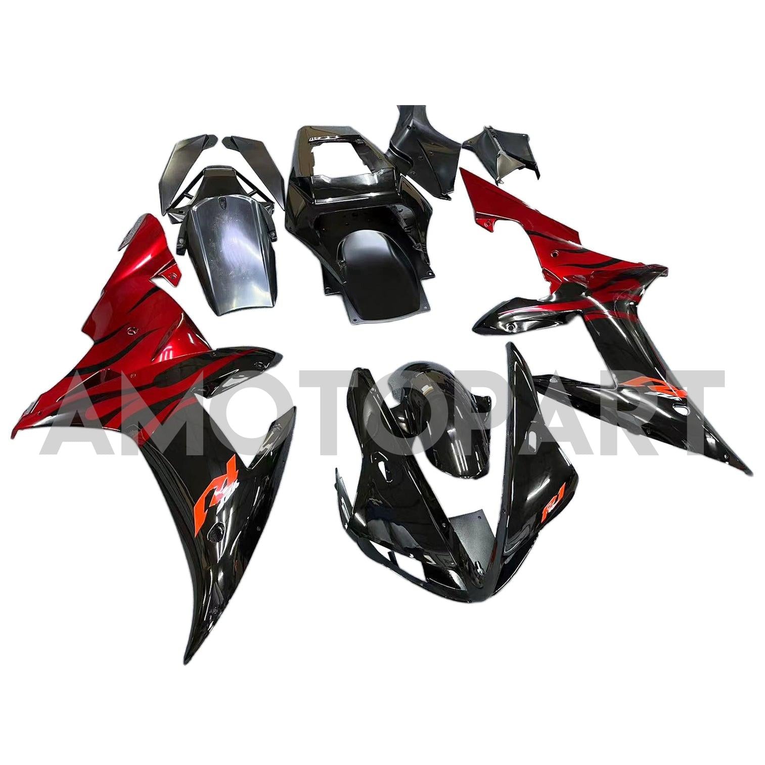 Amotopart 2002-2003 Yamaha YZF-R1 Black Fairing Kit