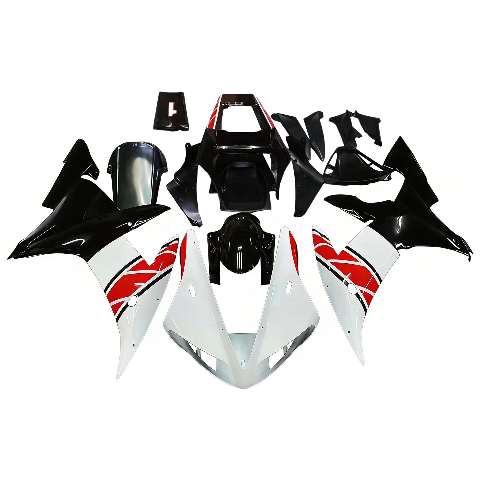 Amotopart 2002-2003 Yamaha YZF-R1 Red&White Style2 Fairing Kit