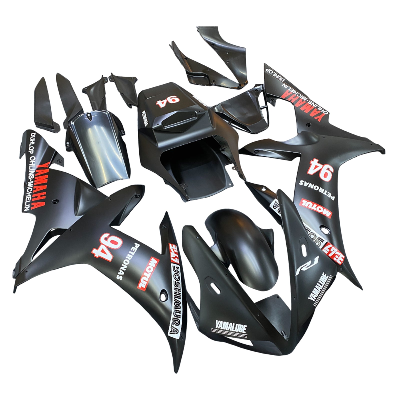 Amotopart 2002-2003 Yamaha YZF-R1 Black with Logo Fairing Kit