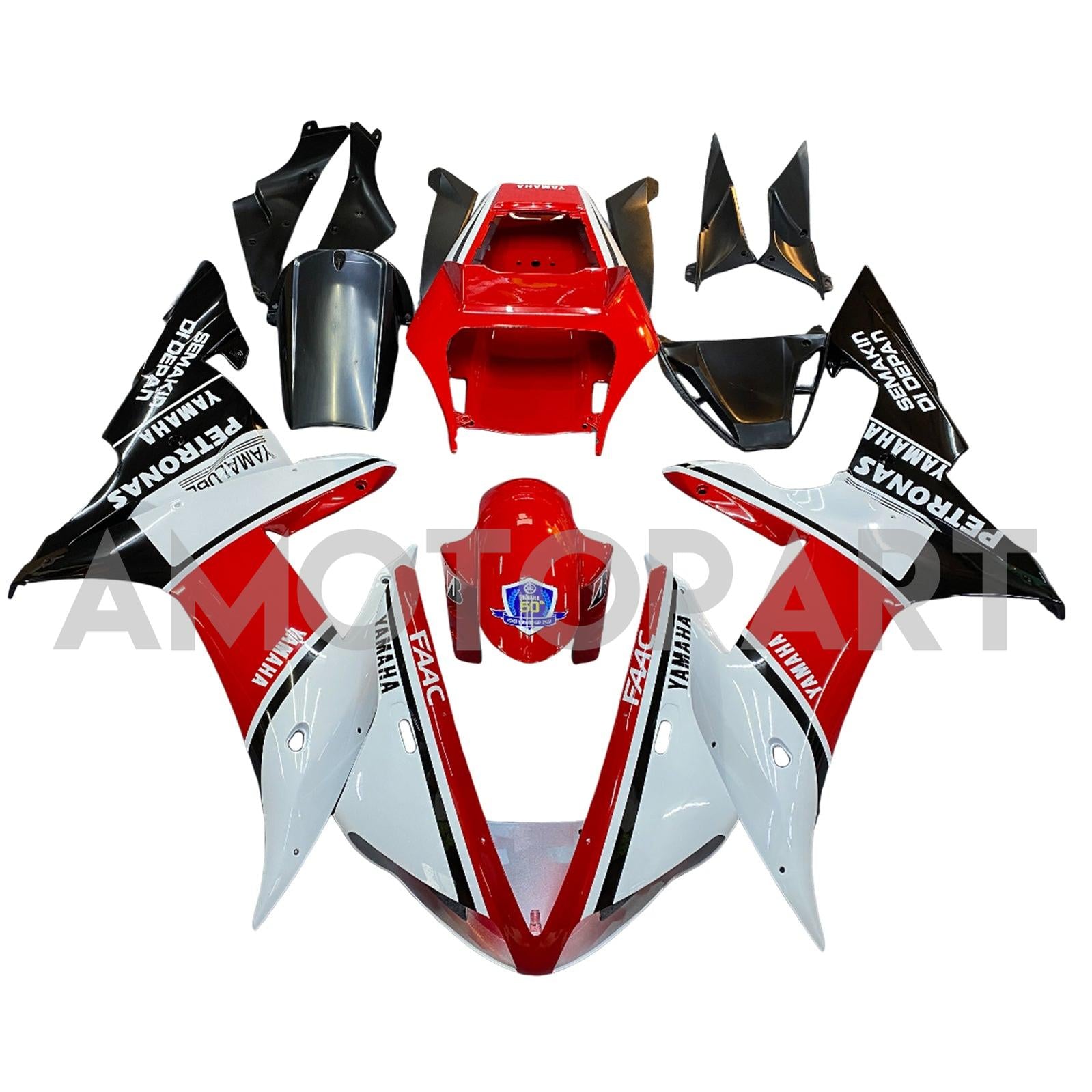 Amotopart 2002-2003 YZF-R1 Yamaha Black&Red Style4 Fairing Kit