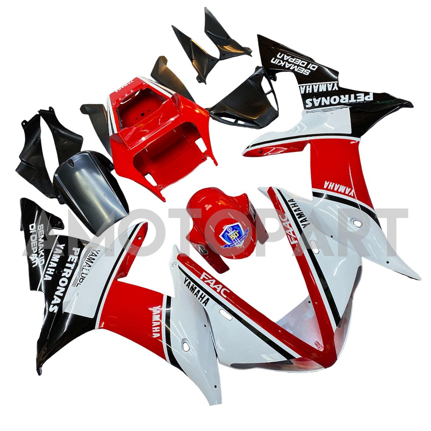 Amotopart 2002-2003 YZF-R1 Yamaha Black&Red Style4 Fairing Kit