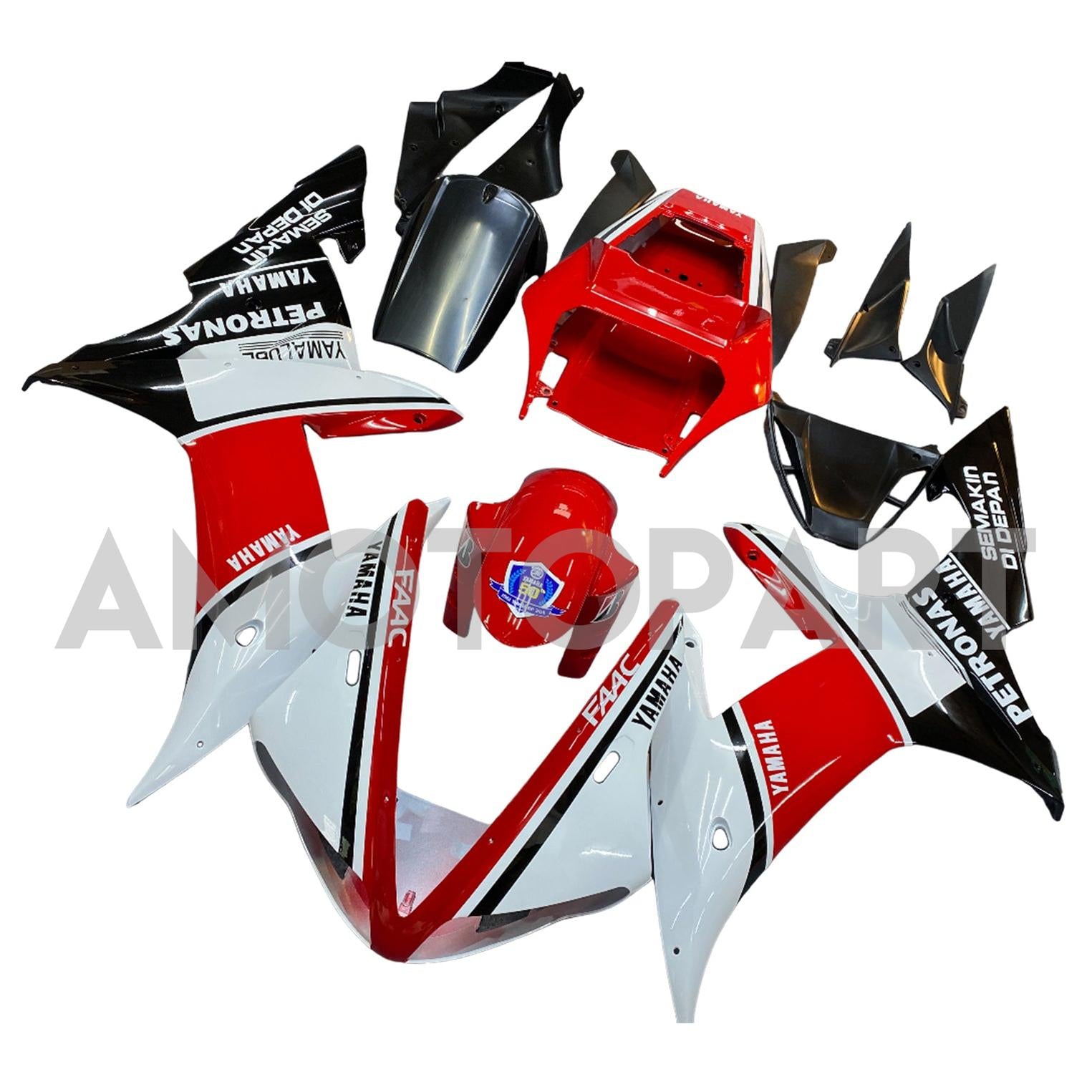 Amotopart 2002-2003 YZF-R1 Yamaha Black&Red Style4 Fairing Kit