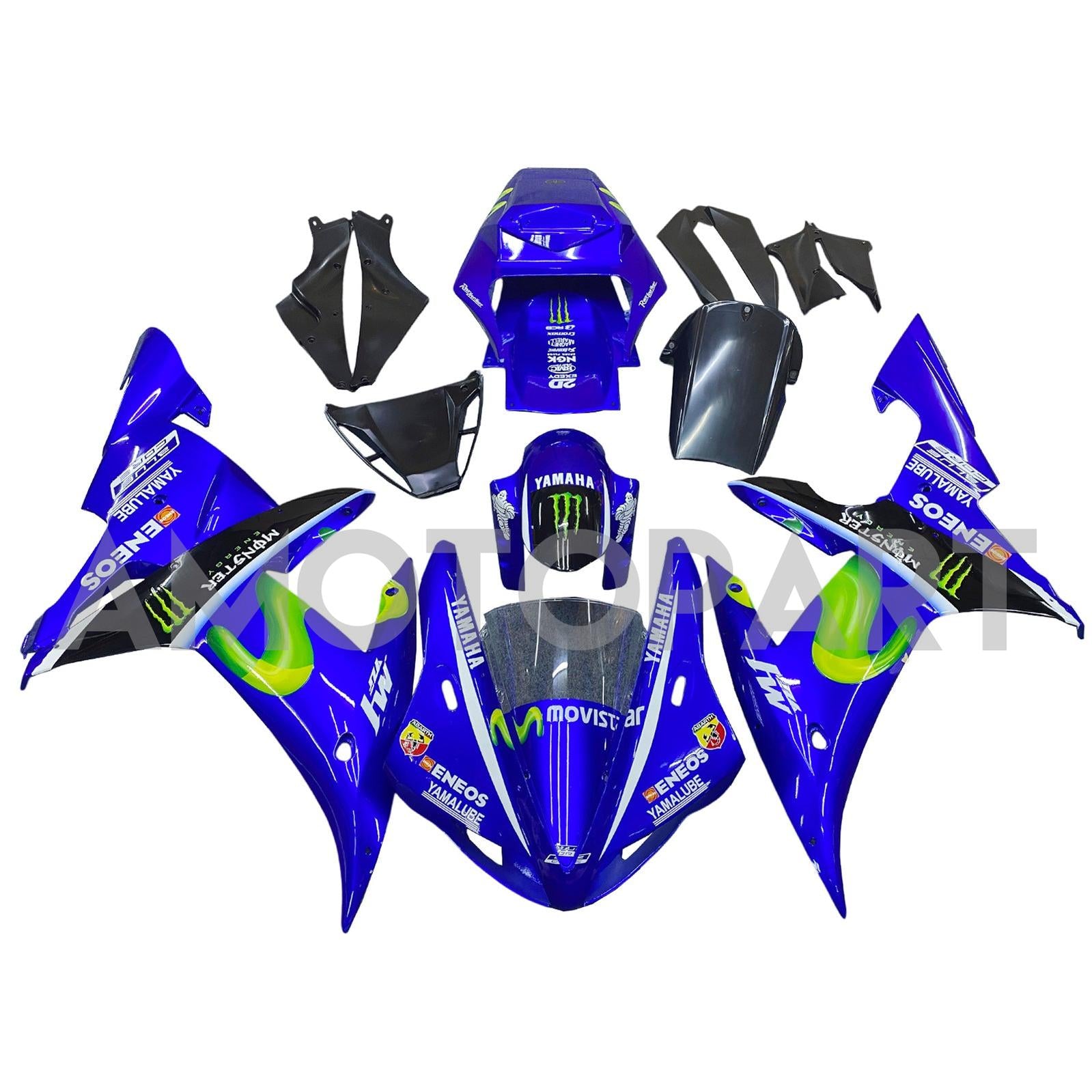 Amotopart 2002-2003 YZF-R1 Yamaha Blue&Yellow Style2 Fairing Kit