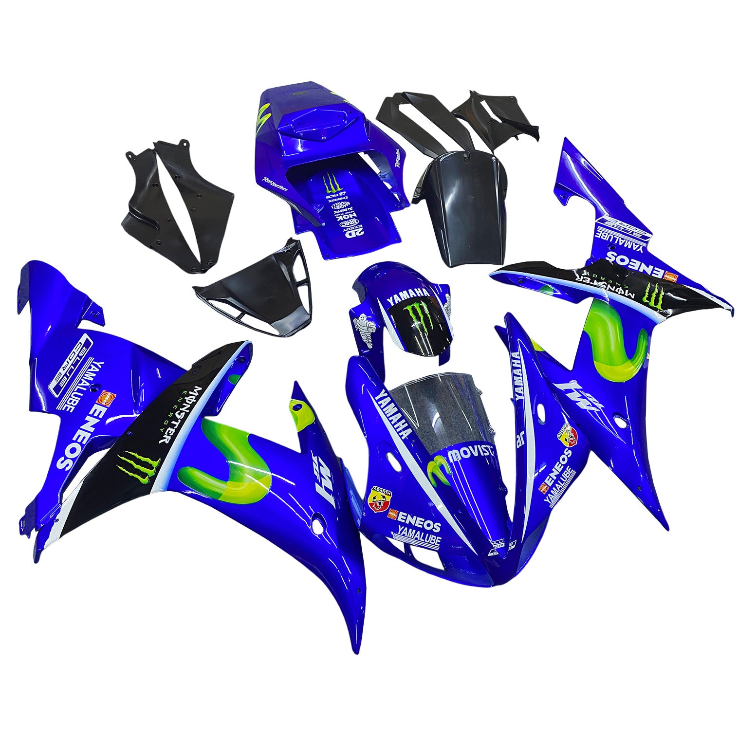 Amotopart 2002-2003 YZF-R1 Yamaha Blue&Yellow Style2 Fairing Kit