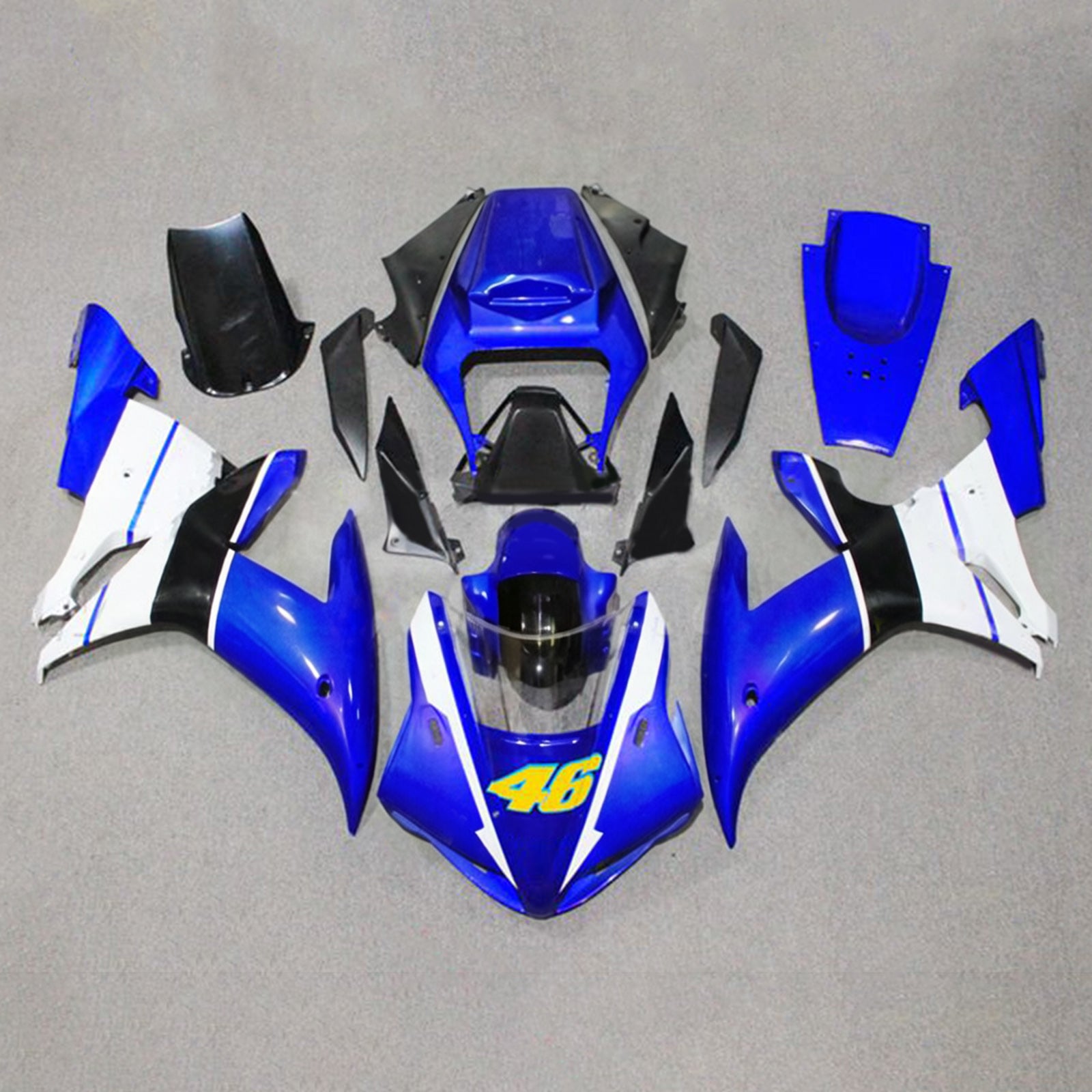 Amotopart 2002-2003 YZF-R1 Yamaha Blue & Yellow Fairing Kit