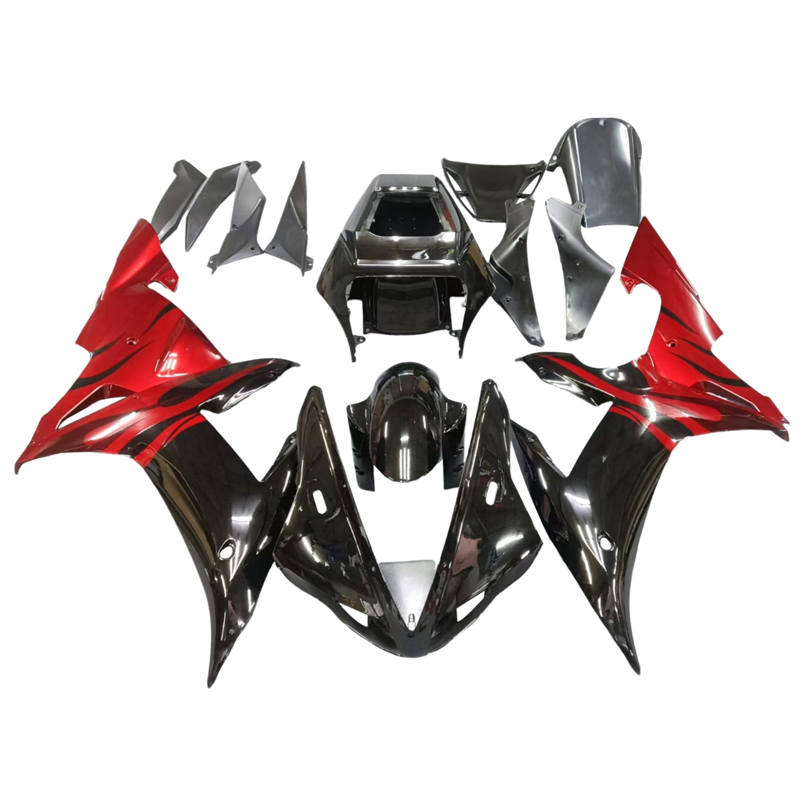 Amotopart 2002-2003 YZF-R1 Yamaha Black&Red Style1 Fairing Kit