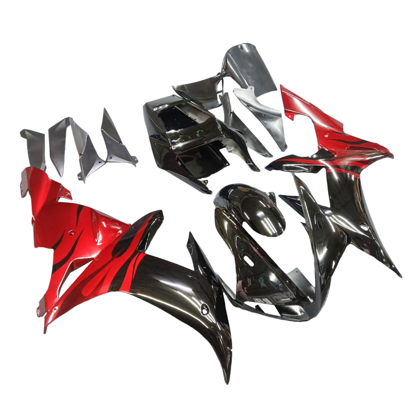 Amotopart 2002-2003 YZF-R1 Yamaha Black&Red Style1 Fairing Kit