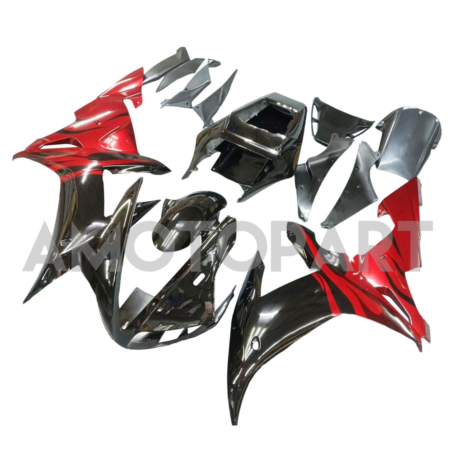 Amotopart 2002-2003 YZF-R1 Yamaha Black&Red Style1 Fairing Kit