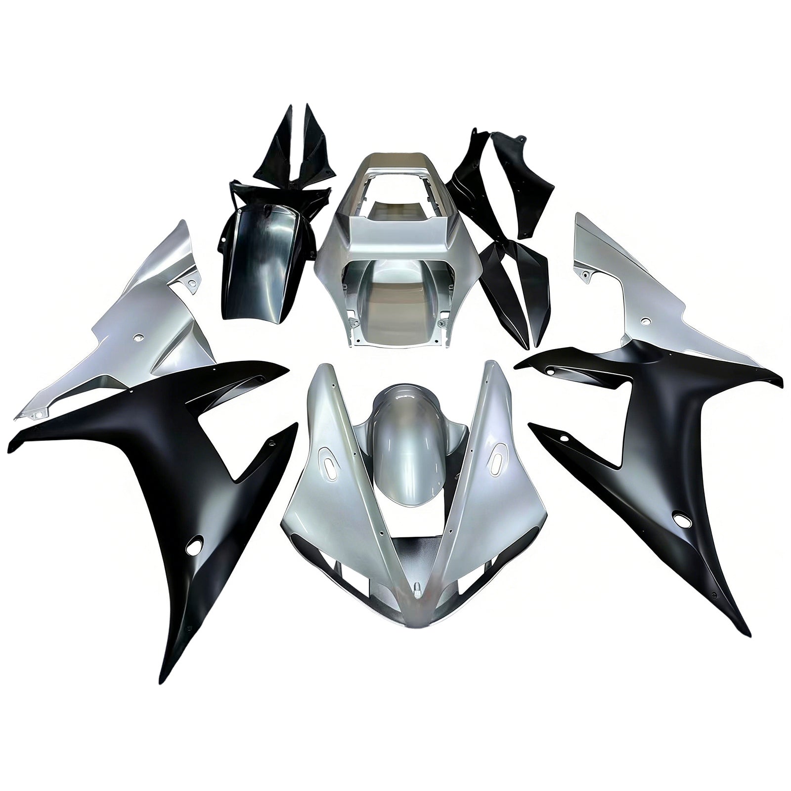 Amotopart 2002-2003 YZF-R1 Yamaha Black&Silver Fairing Kit