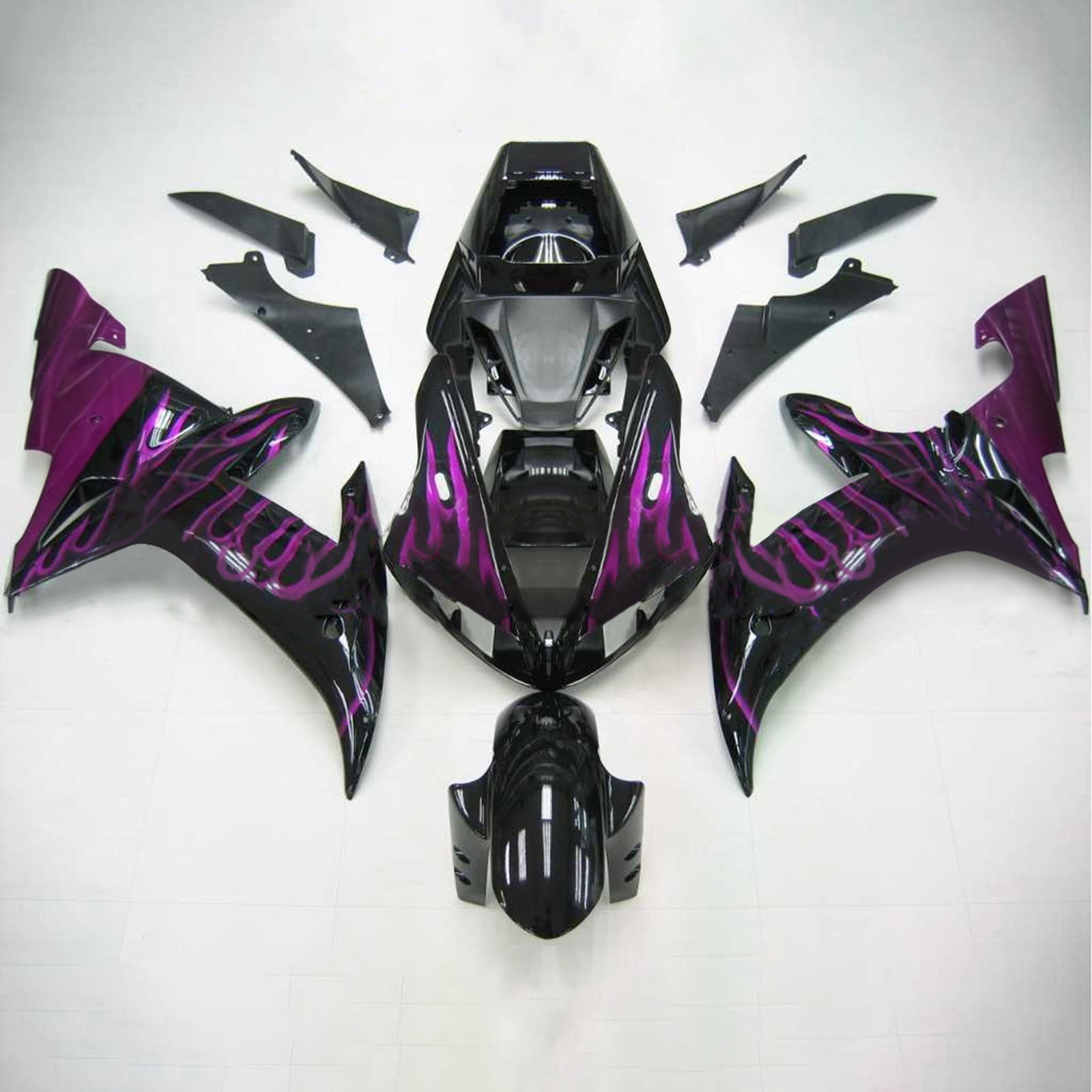 Amotopart Yamaha 2002-2003 YZF 1000 R1 Black Purple Fairing Kit