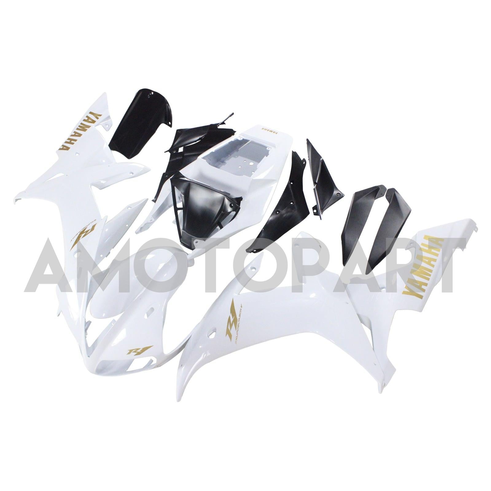 Amotopart Yamaha 2002-2003 YZF 1000 R1 Kit carena logo dorato bianco