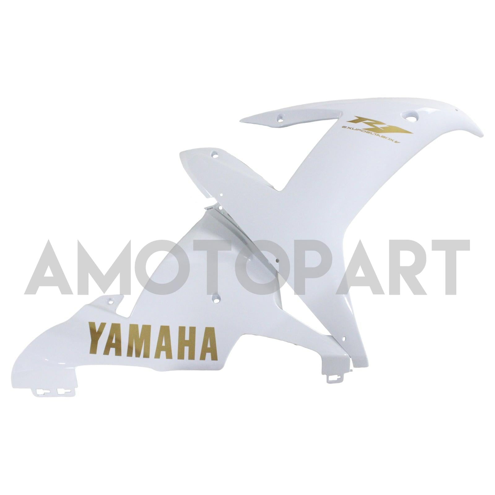 Amotopart Yamaha 2002-2003 YZF 1000 R1 Kit carena logo dorato bianco