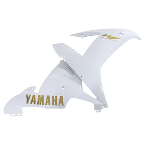 Amotopart Yamaha 2002–2003 YZF 1000 R1 weiß-goldenes Logo-Verkleidungsset