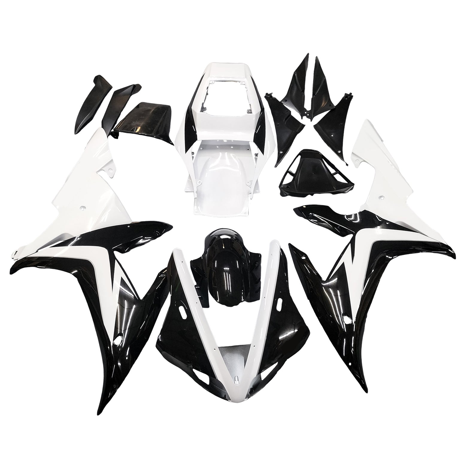 AMOTOPART YAMAHA 2002-2003 YZF 1000 R1 BLACK MIX WITE KUIST KIT