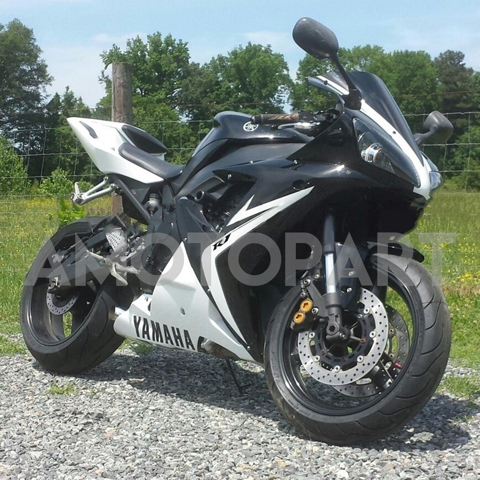 Amotopart Yamaha 2002-2003 YZF 1000 R1 Black Mix White Fairing Kit