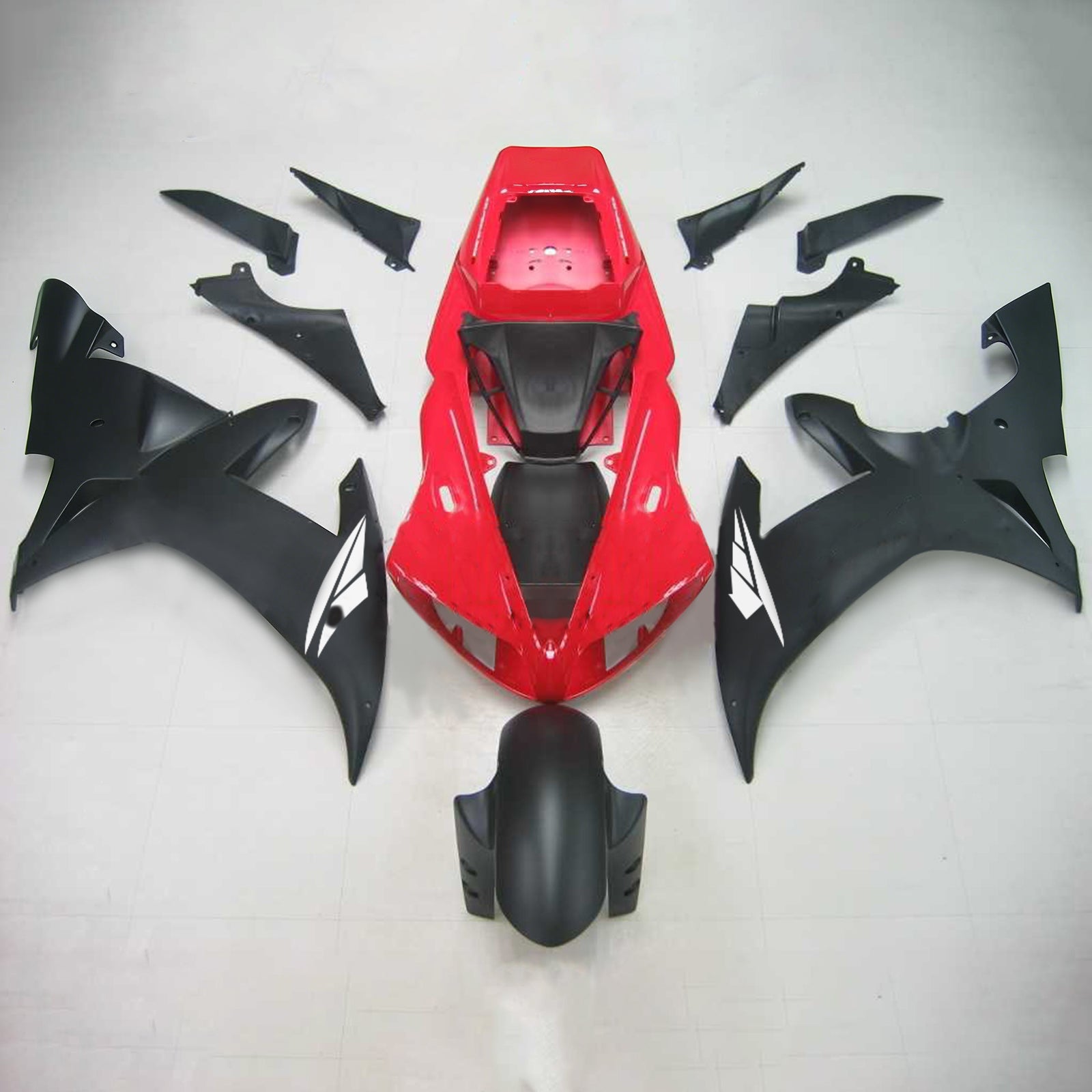 Amotopart Yamaha 2002-2003 YZF 1000 R1 Red With Black Fairing Kit