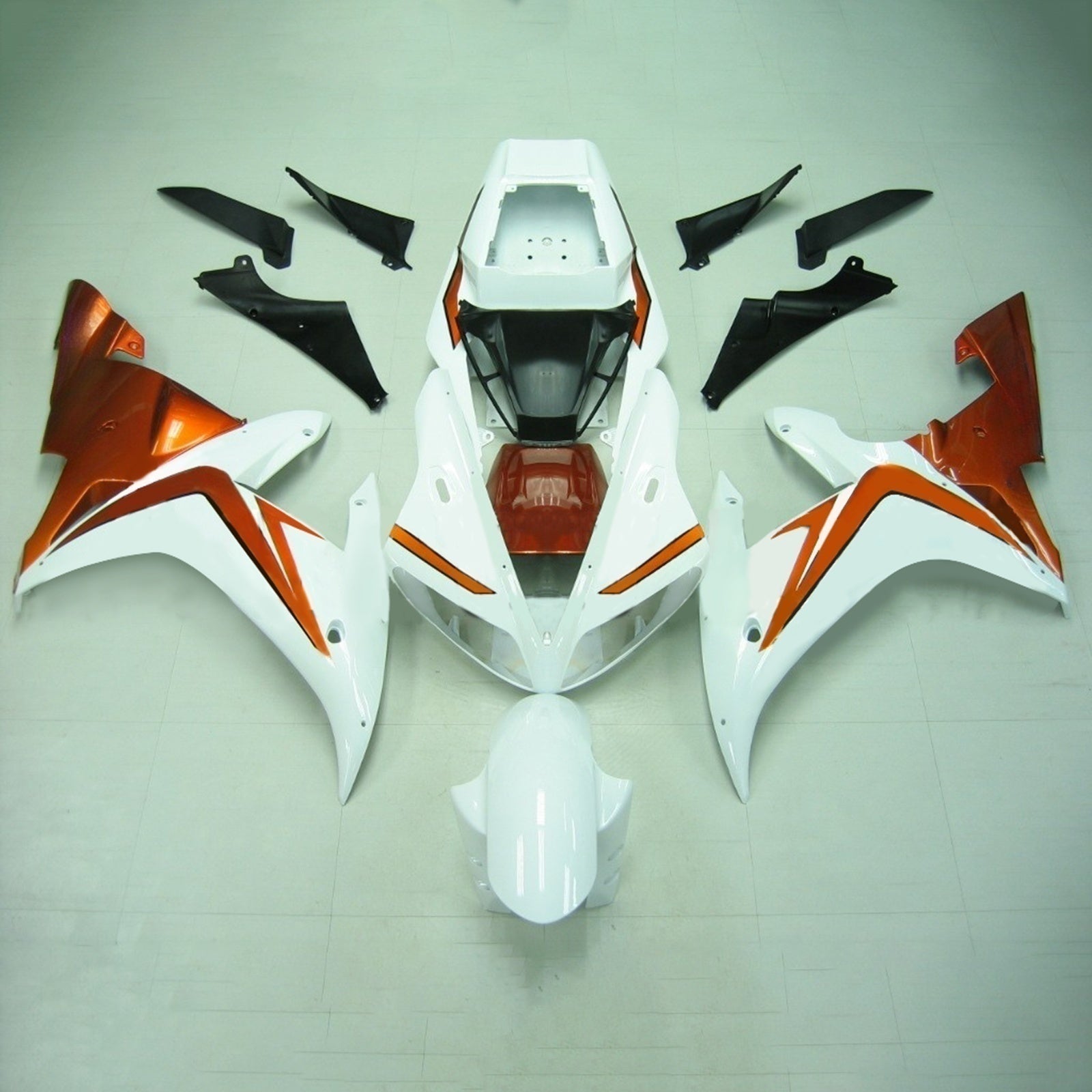 Amotopart Yamaha 2002-2003 YZF 1000 R1 Orange White Fairing Kit