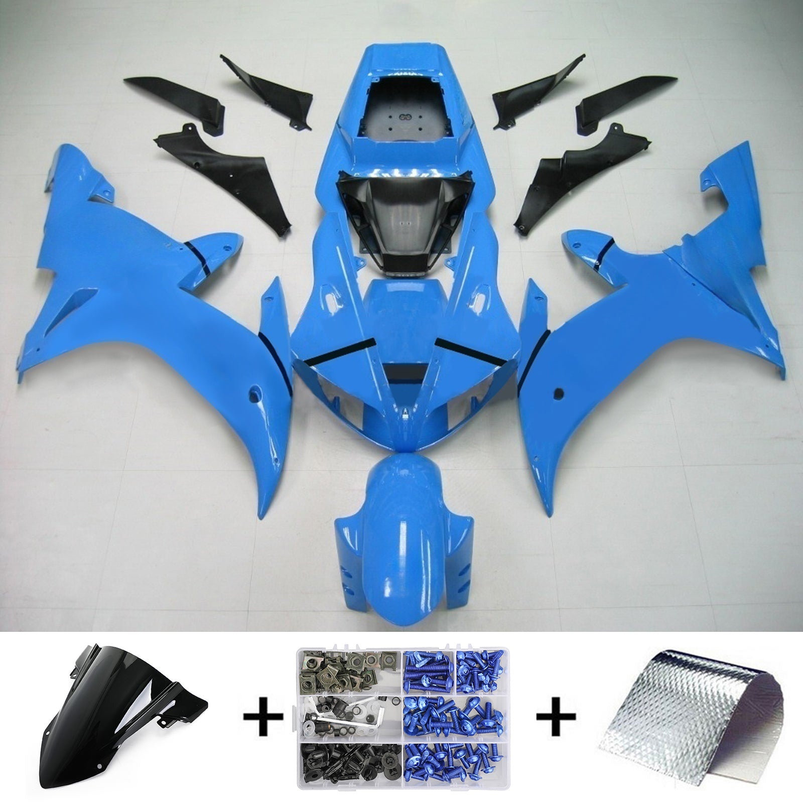 Amotopart Yamaha 2002-2003 YZF 1000 R1 Blue Fairing Kit