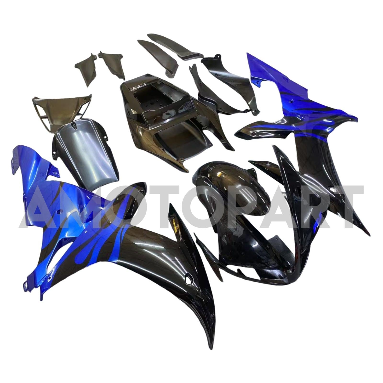Amotopart 2002-2003 Yamaha YZF R1 Blue Black Fairing Kit