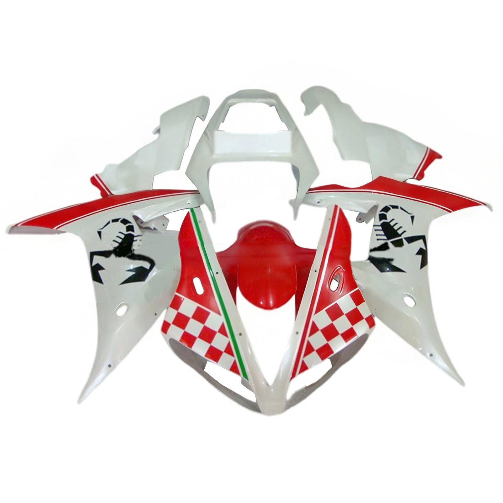 Amotopart 2002-2003 Yamaha YZF R1 Red White Fairing Kit