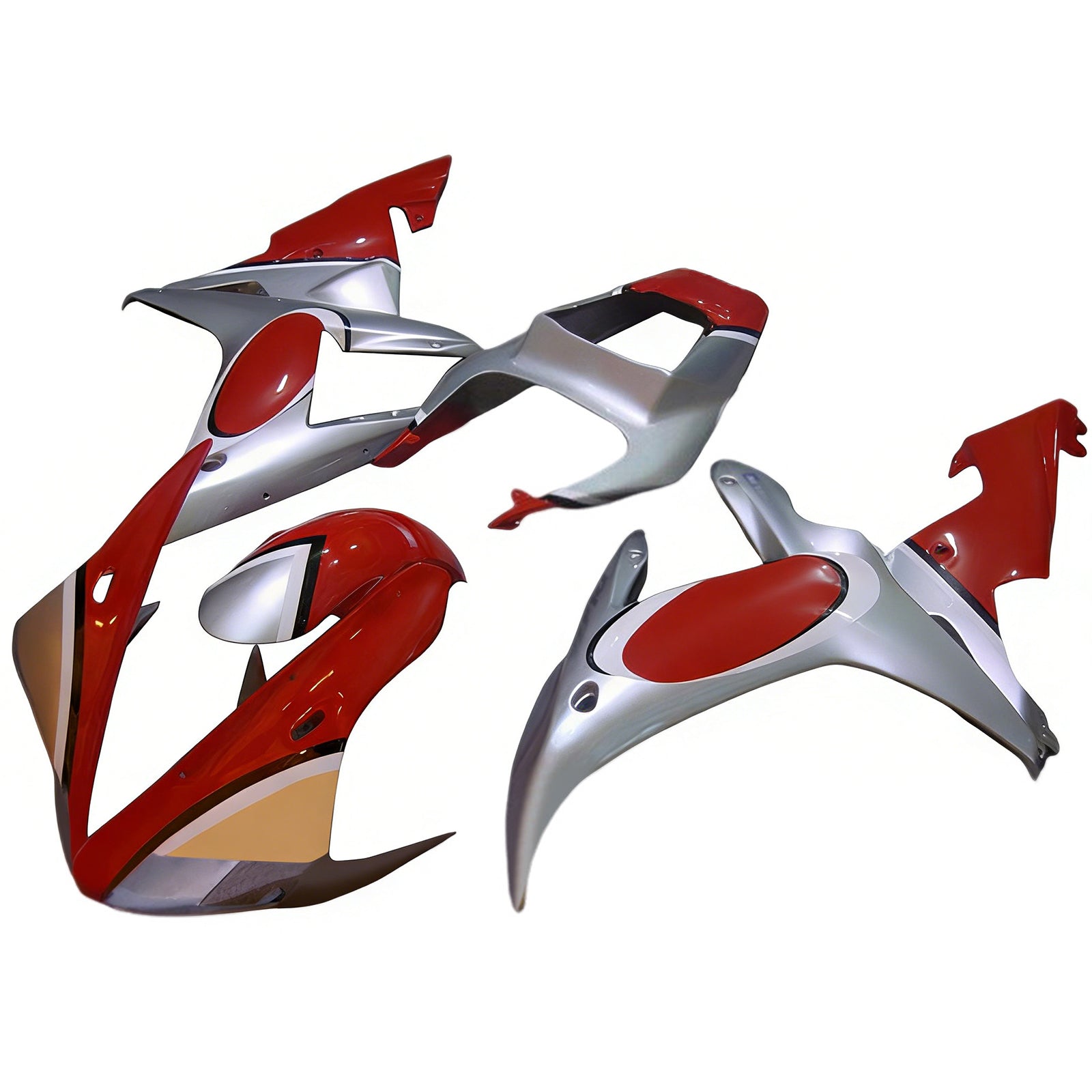 Amotopart 2002-2003 Yamaha YZF R1 Red Silver Fairing Kit