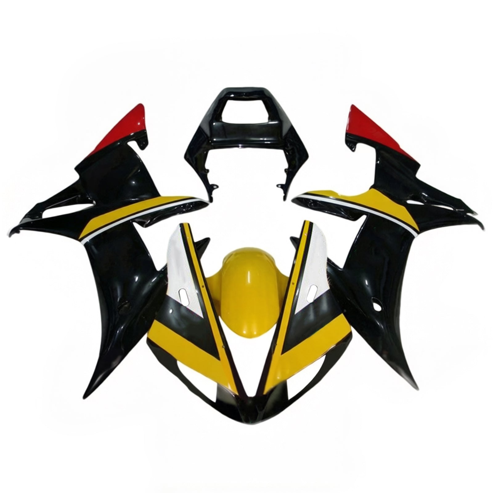 Amotopart 2002-2003 Yamaha YZF R1 Black White Yellow & Red Fairing Kit
