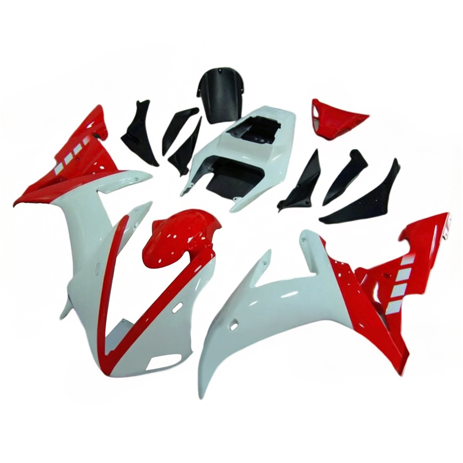 Amotopart 2002-2003 Yamaha YZF R1 Glossy White Red Fairing Kit