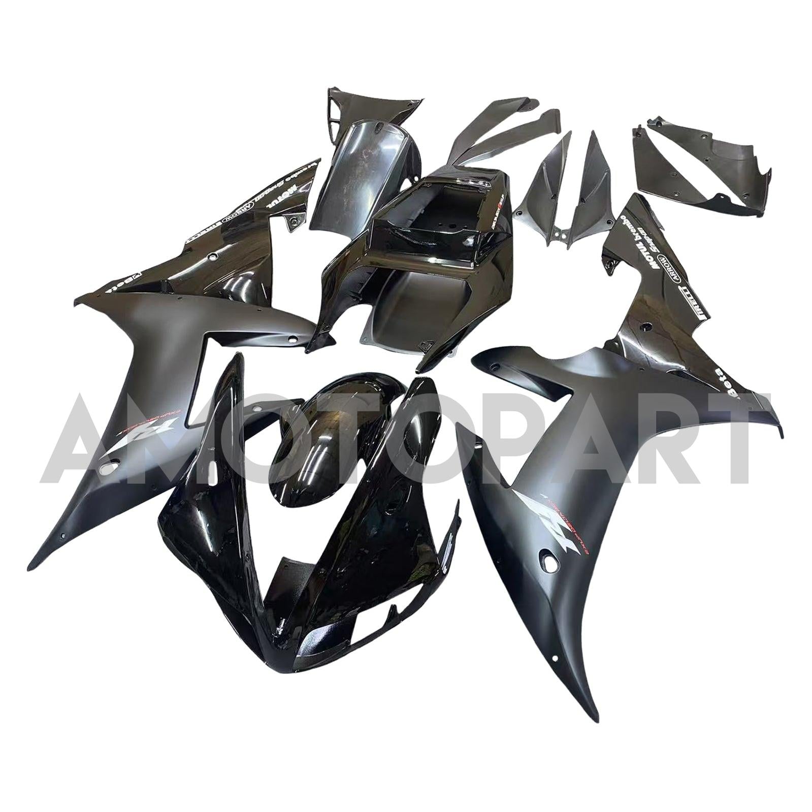 Amotopart 2002-2003 Yamaha YZF R1 Black & Logo Fairing Kit