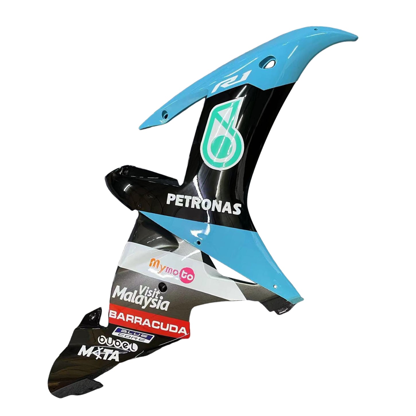 Amotopart 2002-2003 Yamaha YZF R1 Black Light Blue White Fairing Kit