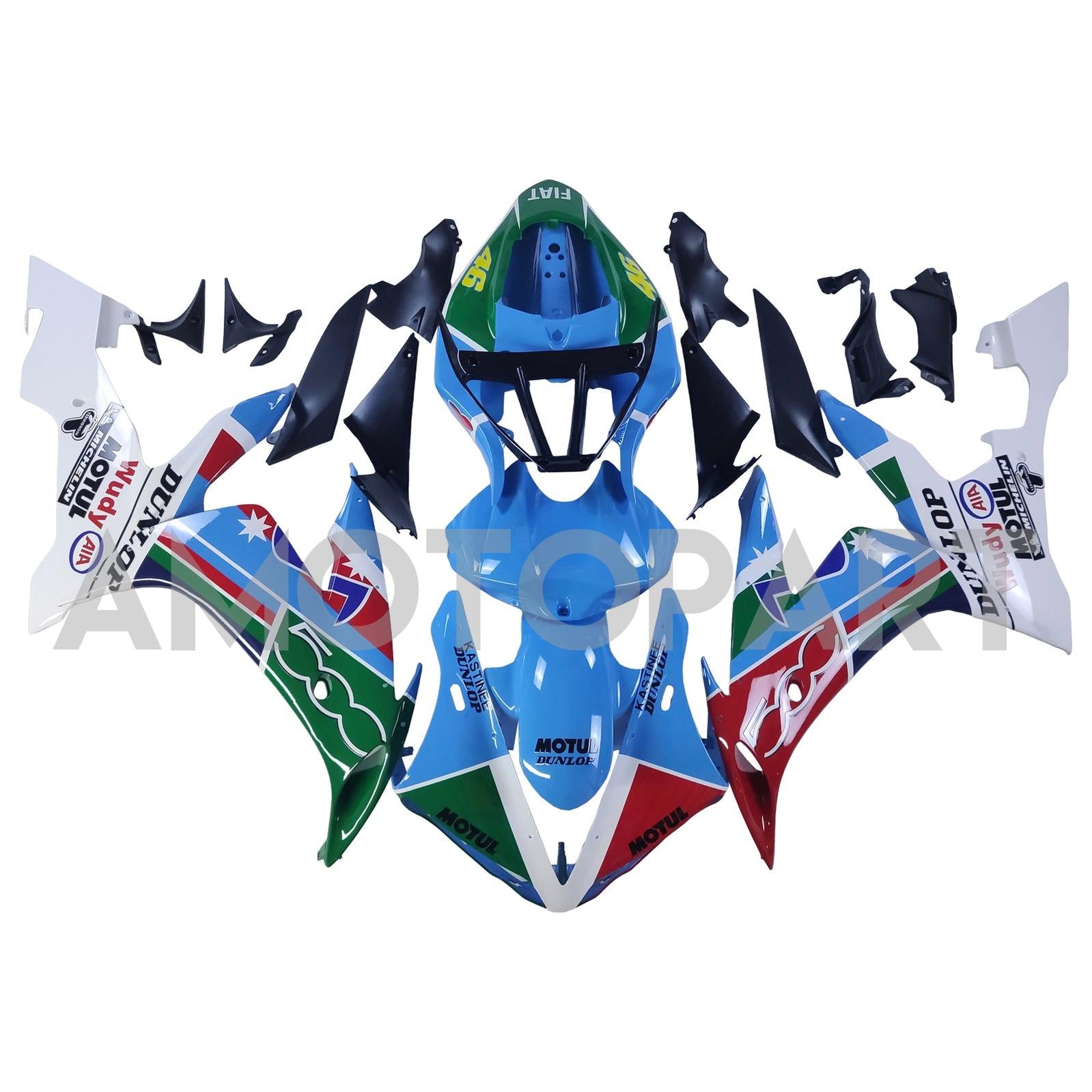 Amotopart Yamaha 2004-2006 YZF 1000 R1 White Golden Logos Realing Kit