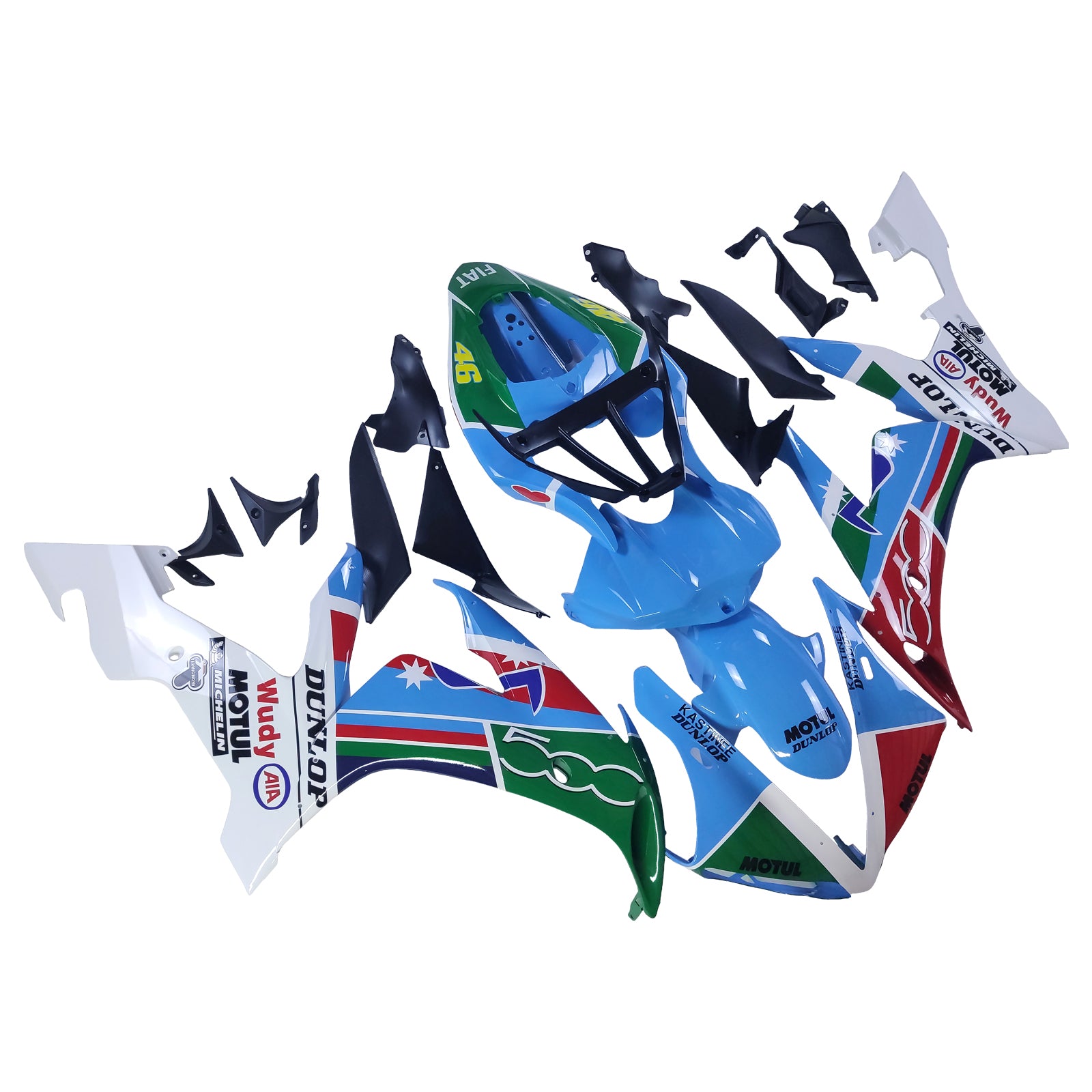 Amotopart Yamaha 2004-2006 YZF 1000 R1 White Golden Logos Realing Kit