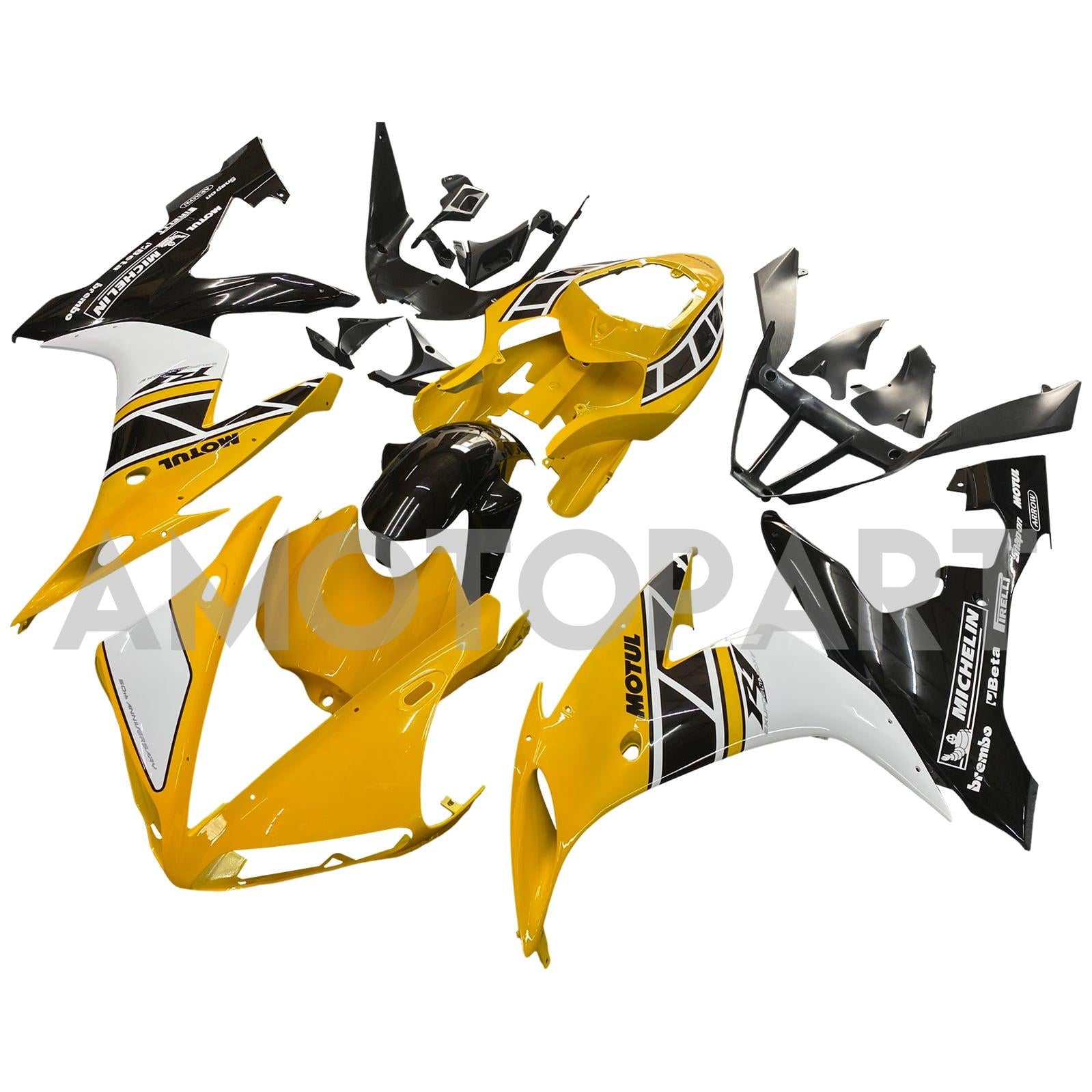 Amotopart 2004-2006 Yamaha YZF-R1 Yellow&Black Fairing Kit