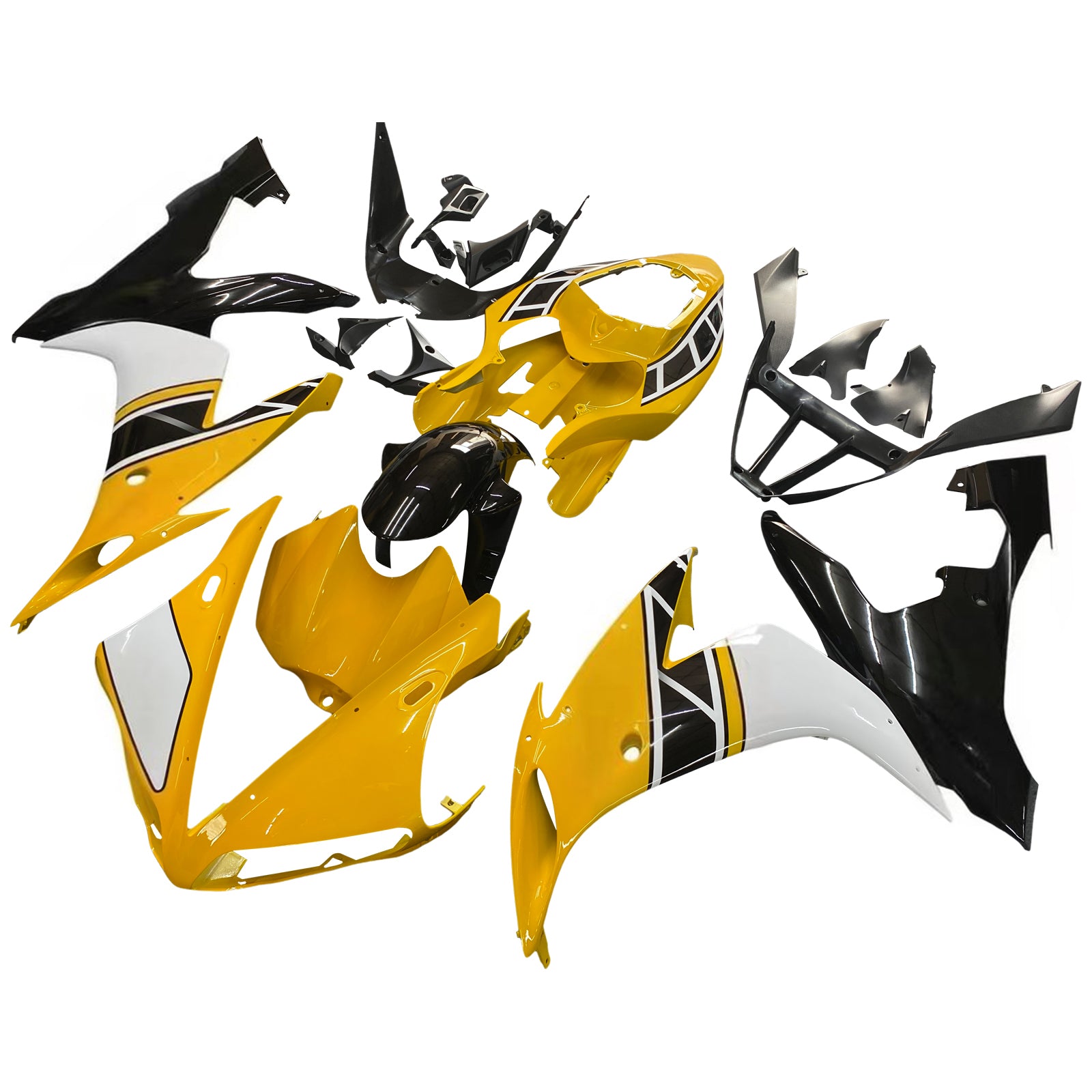 Amotopart 2004-2006 Yamaha YZF-R1 Kit de carenado amarillo y negro