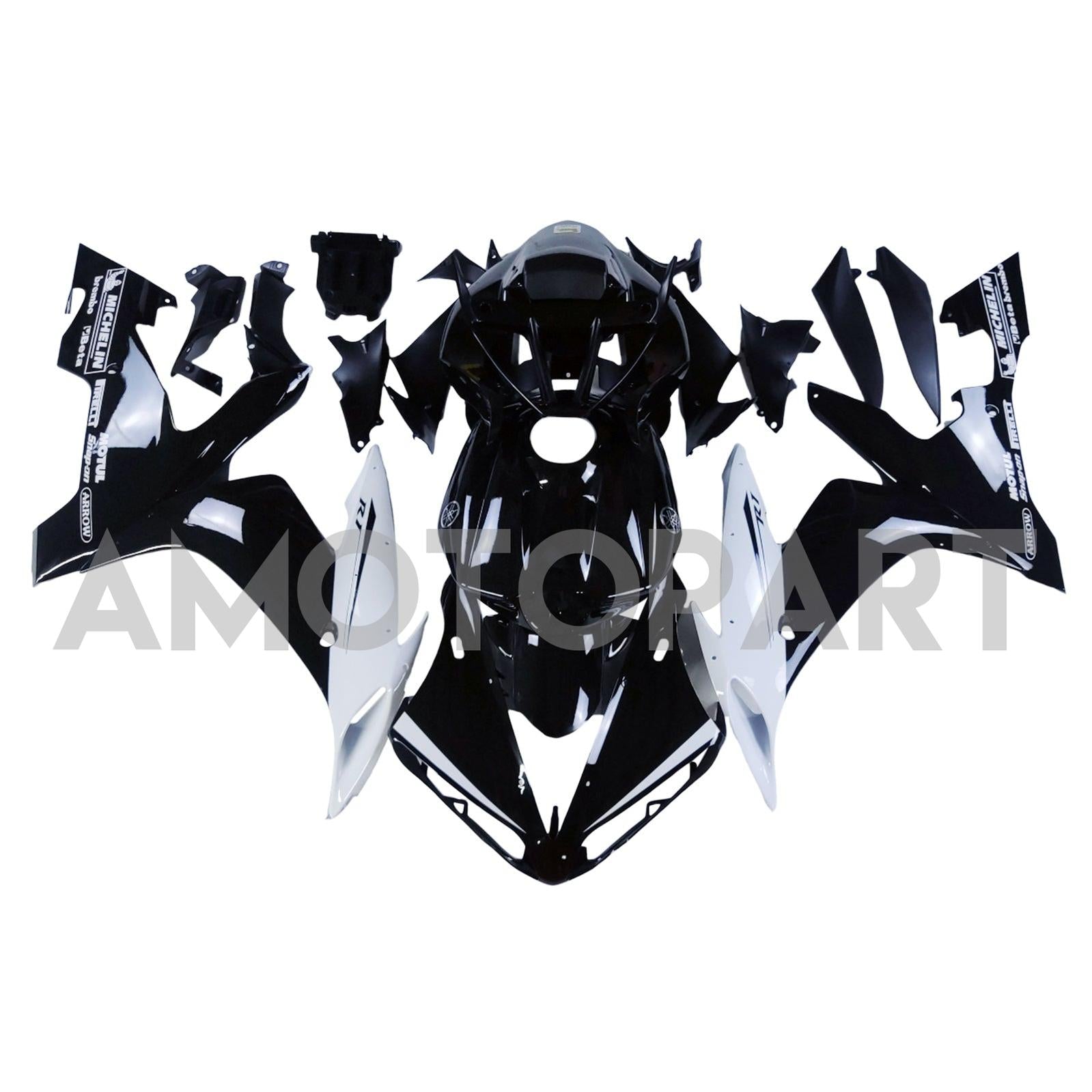 Amotopart 2004-2006 Yamaha YZF-R1 Black & White Fairing Kit