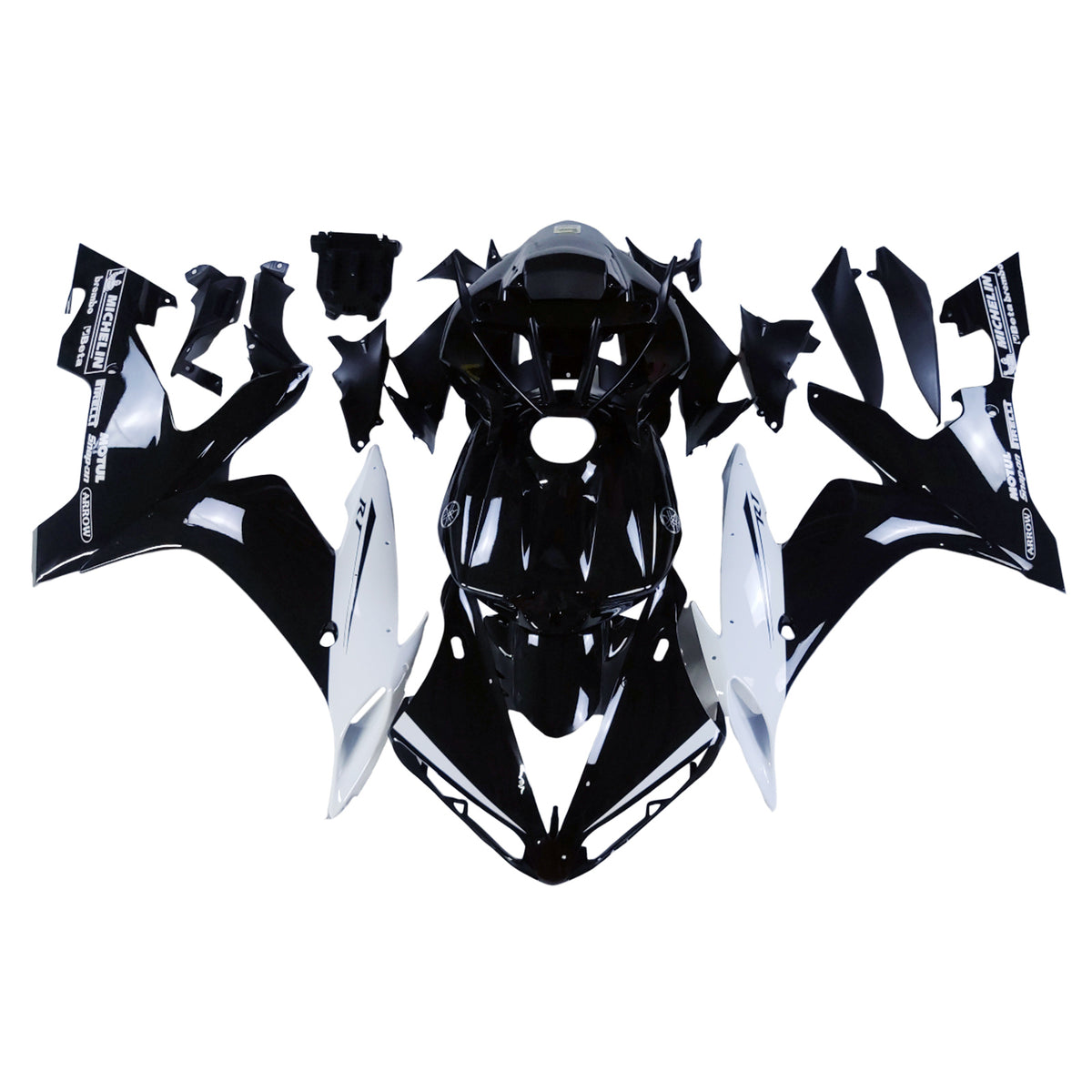 Amotopart 2004-2006 Yamaha YZF-R1 Kit de carénage noir et blanc