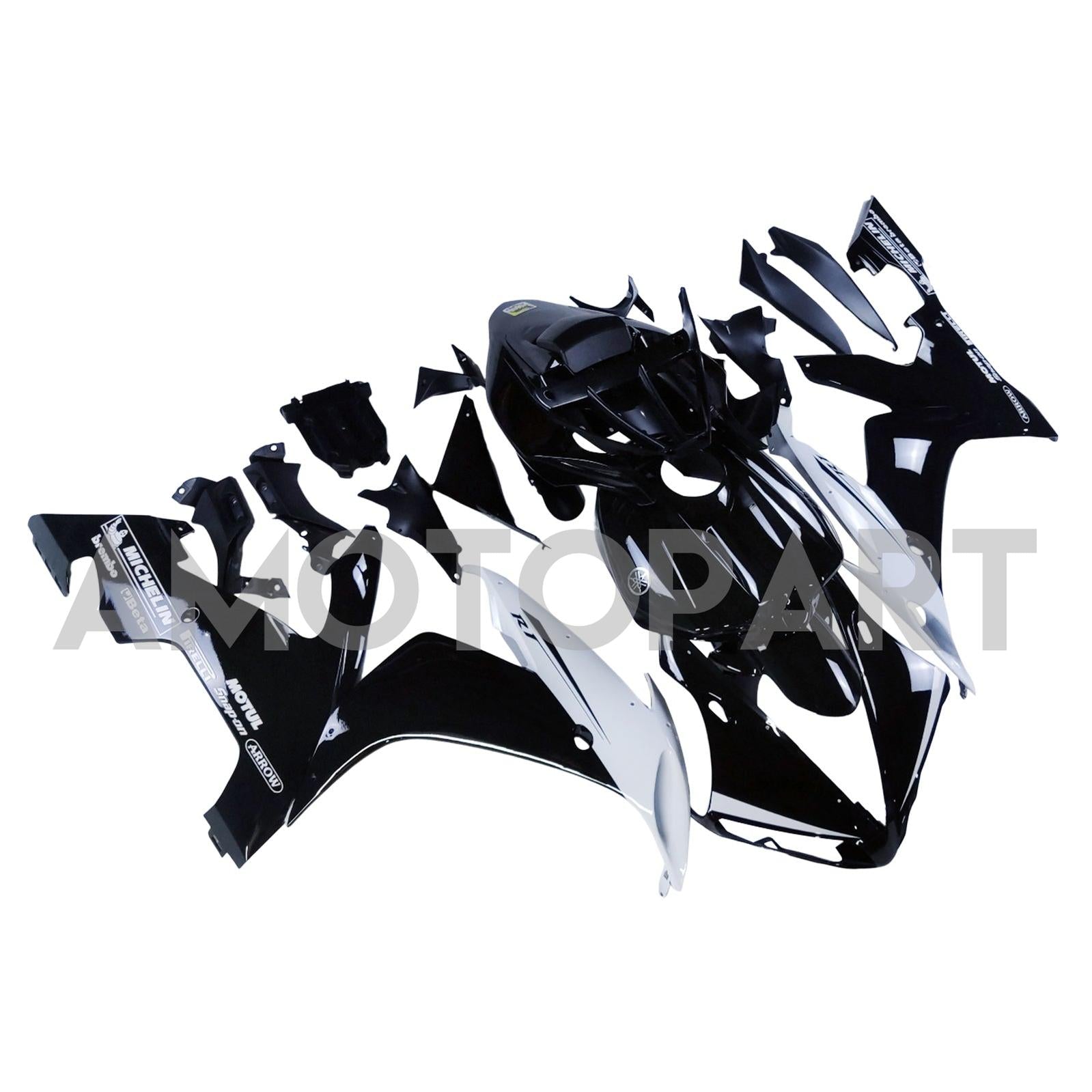 Amotopart 2004-2006 Yamaha YZF-R1 Black & White Fairing Kit