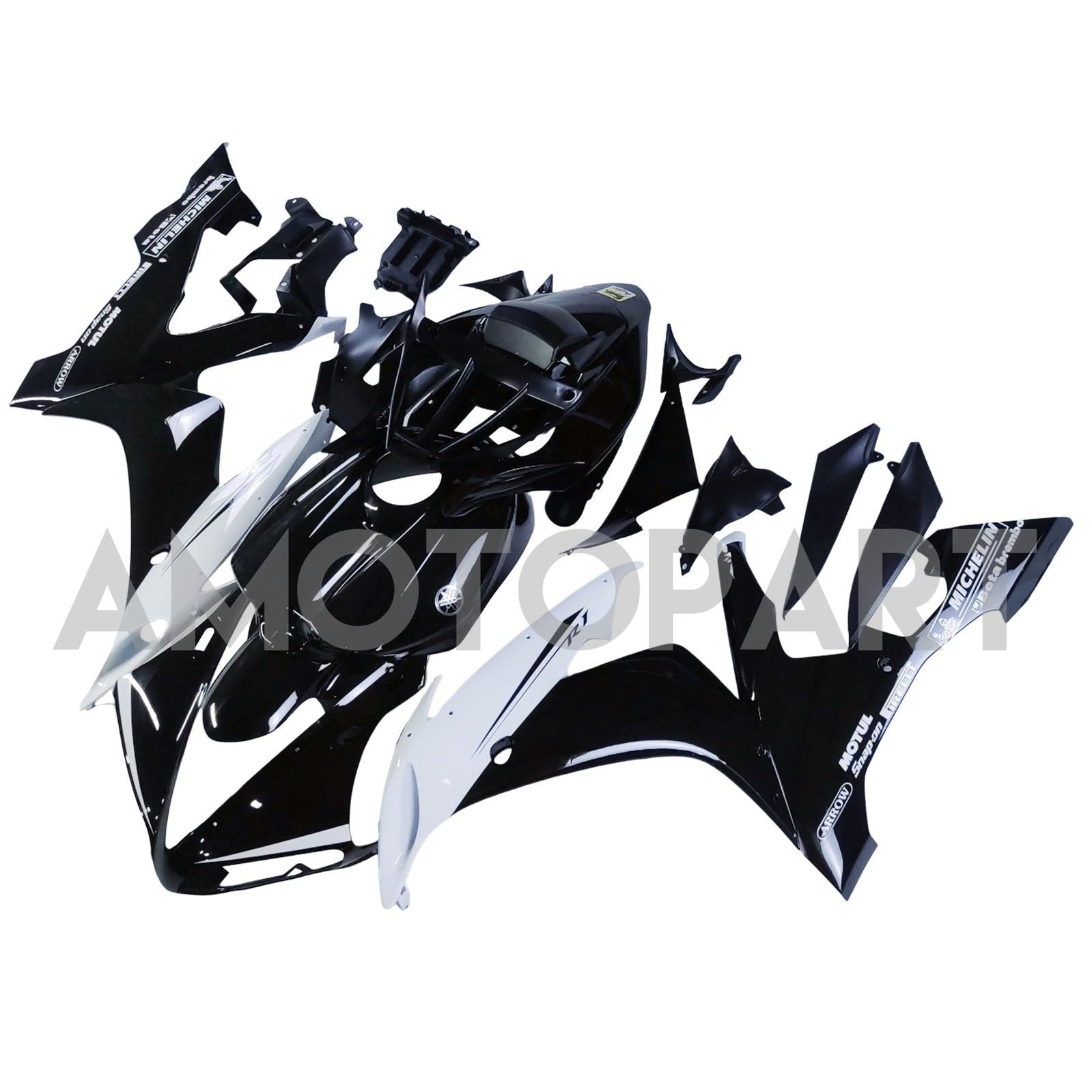 Amotopart 2004-2006 Yamaha YZF-R1 Black & White Fairing Kit