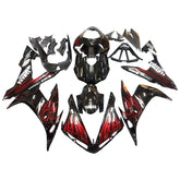 Amotopart 2004-2006 Yamaha R1 Fairing Black with Red flame Kit