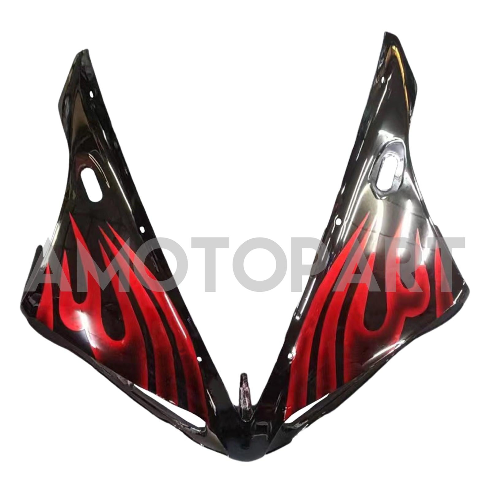 Amotopart 2004-2006 Yamaha R1 Fairing Black with Red flame Kit