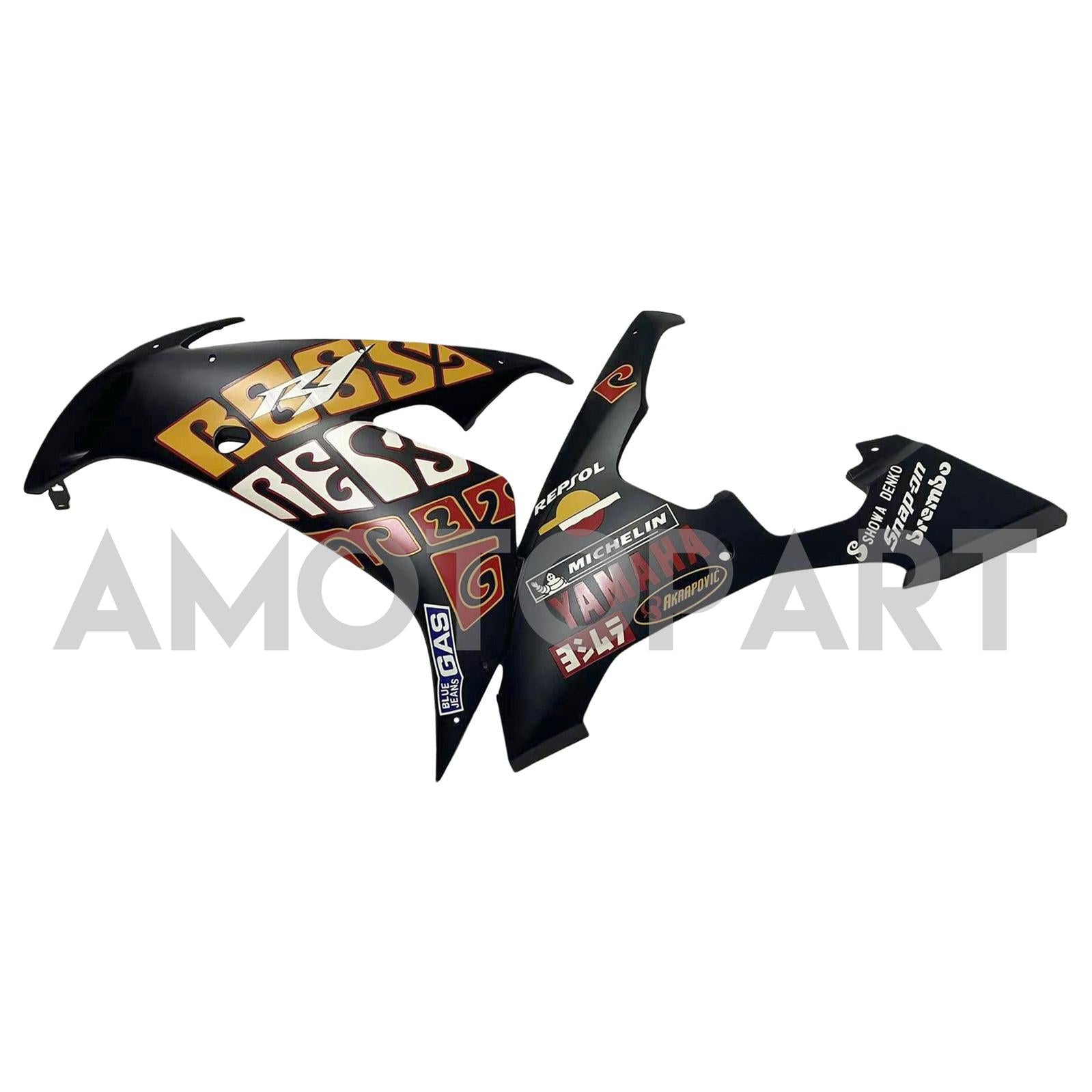 Amotopart 2004-2006 YZF 1000 R1 Yamaha Noir&Kit de carénage orange