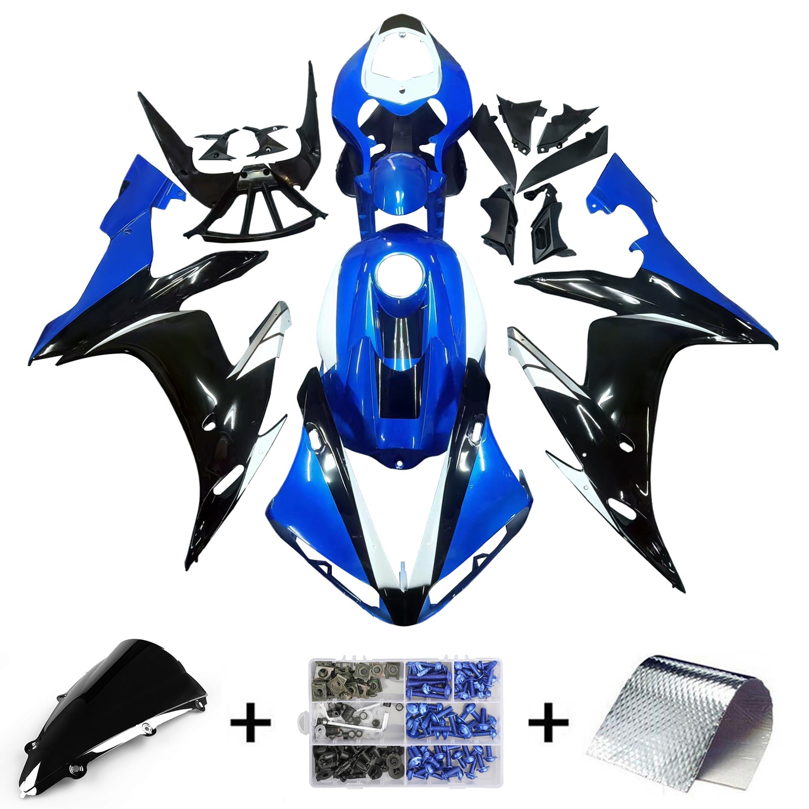 Amotopart Yamaha YZF 1000 R1 2004-2006 Blue & Black Fairing Kit