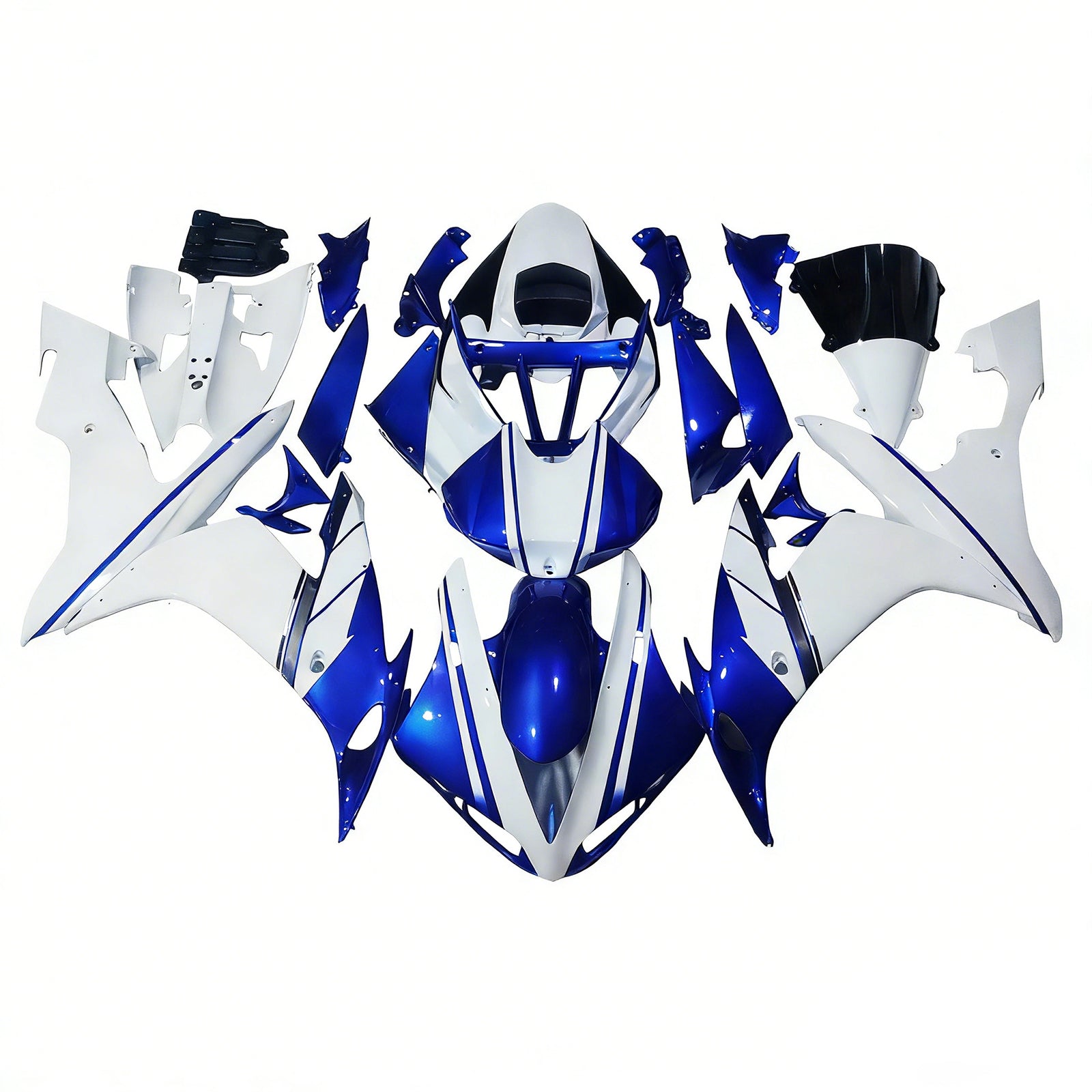 Amotopart Yamaha YZF 1000 R1 2004-2006 Weiß&Blue Style1 Verkleidungssatz