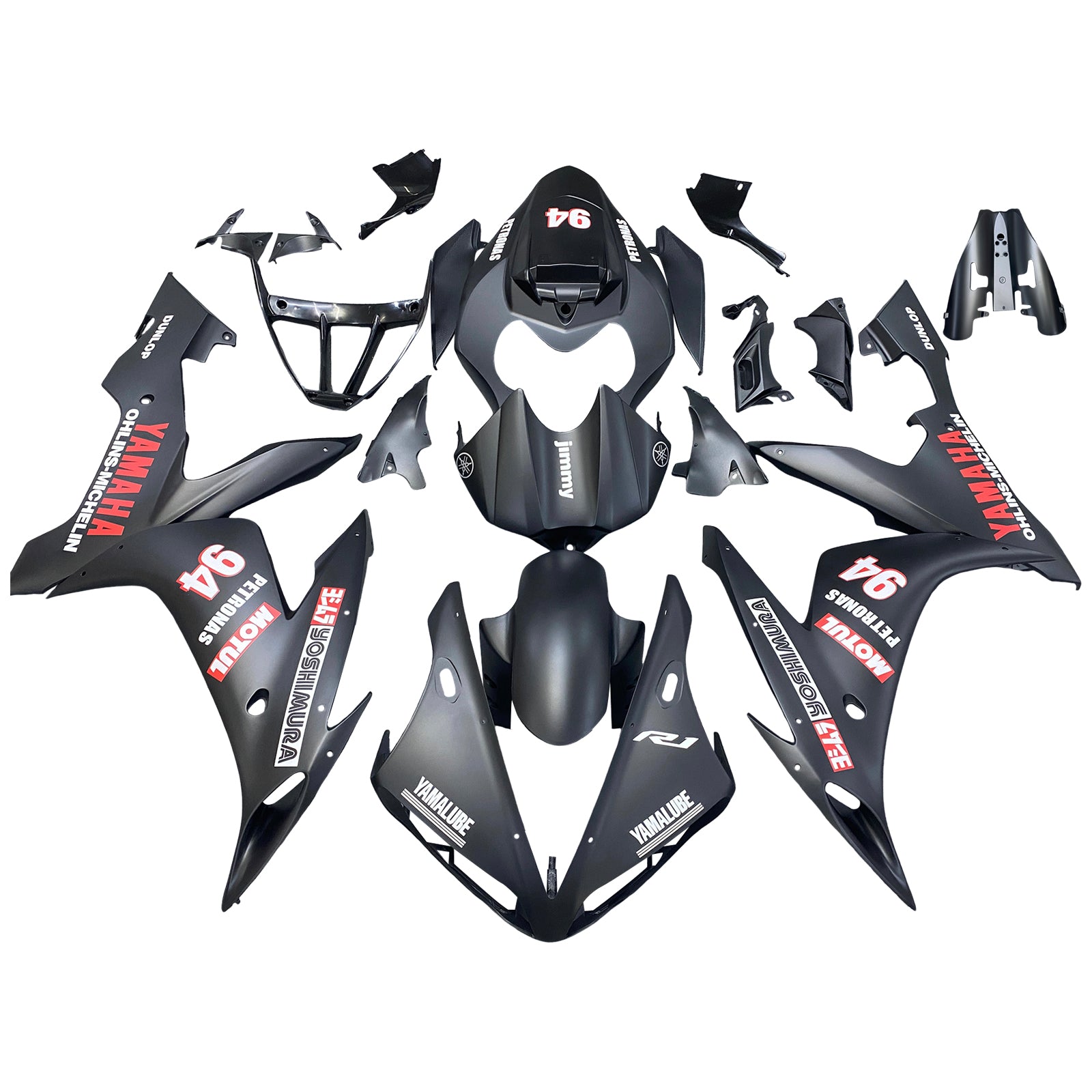 Amotopart Yamaha YZF 1000 R1 2004-2006 Matte Black Fairing Kit