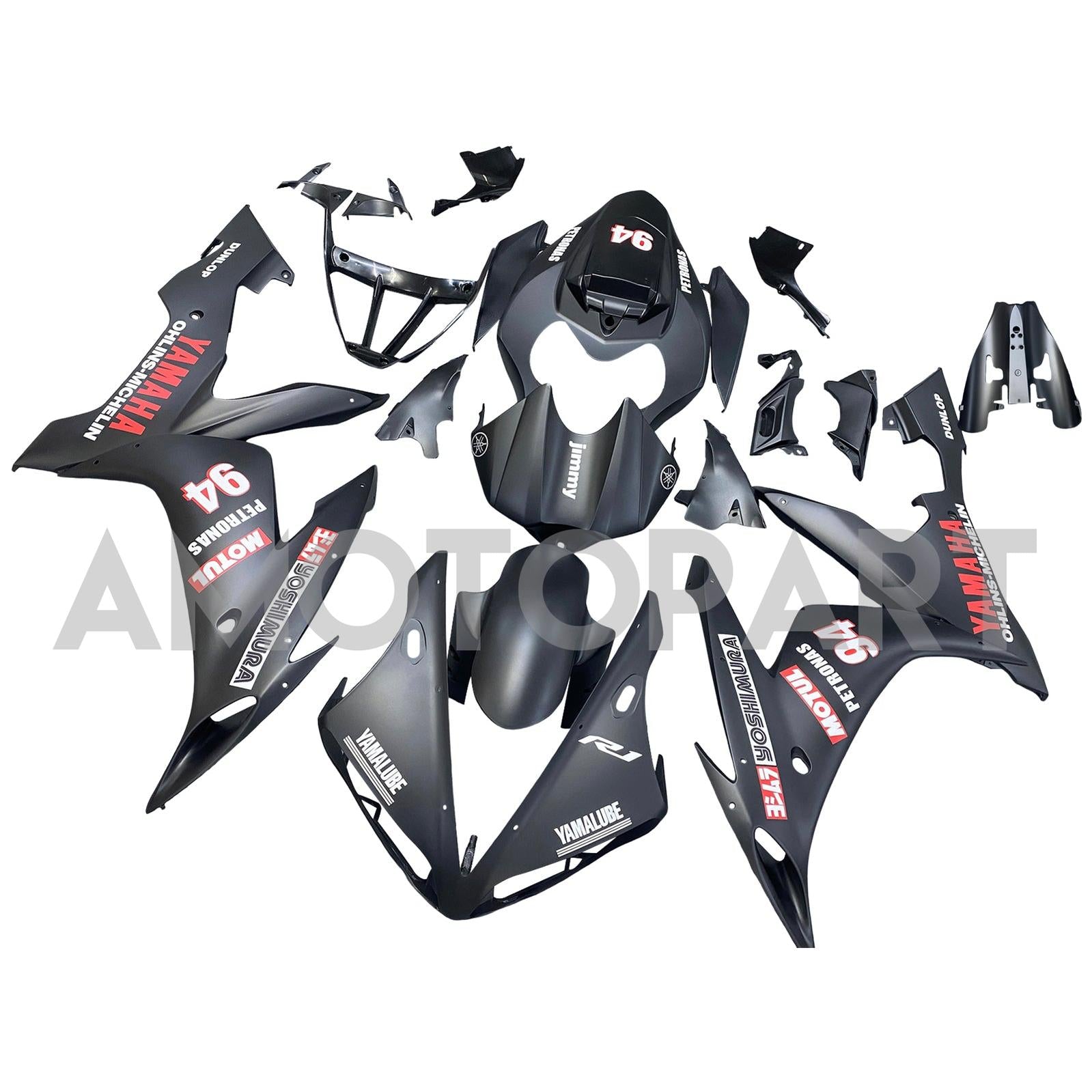 Amotopart Yamaha YZF 1000 R1 2004-2006 Matte Black Fairing Kit