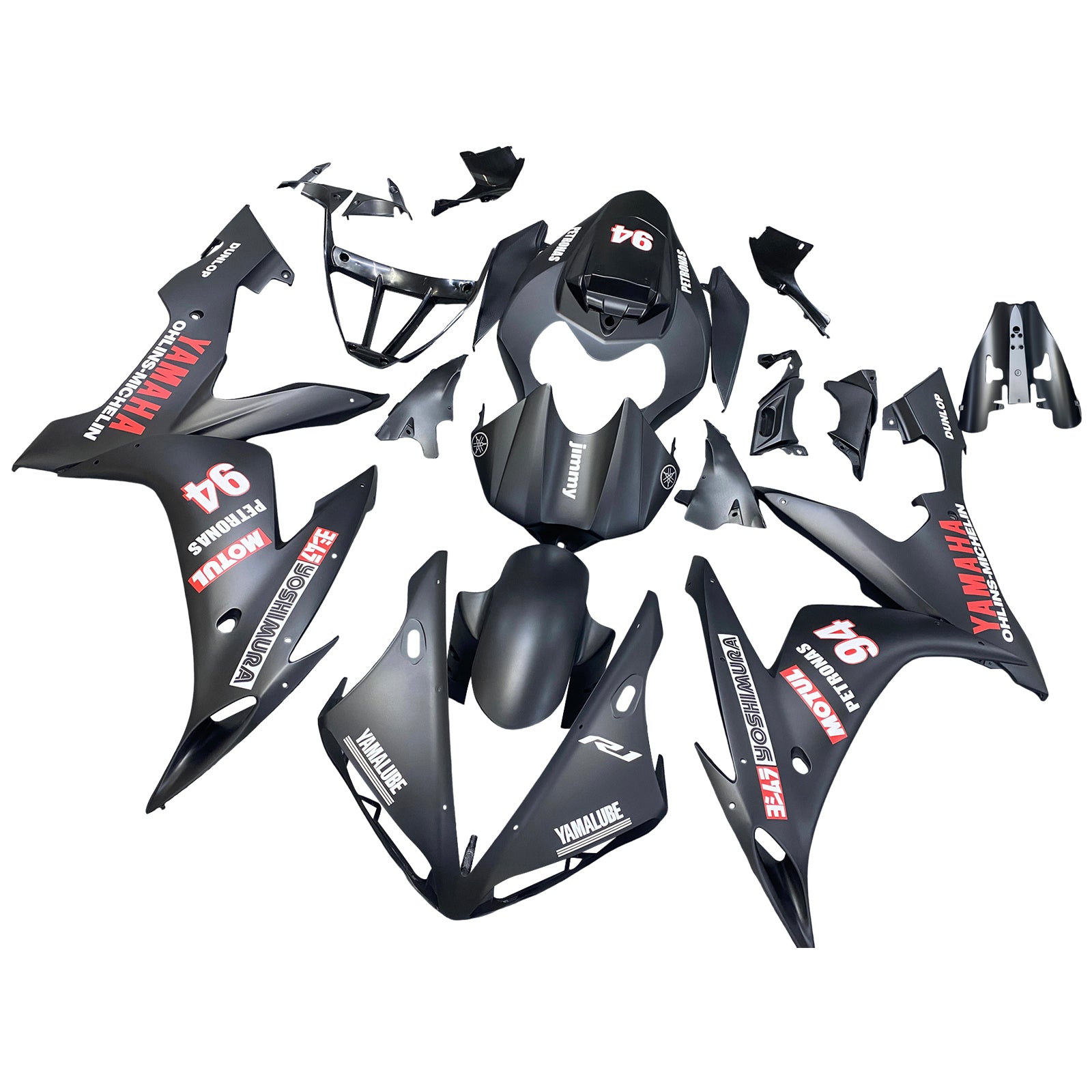 Amotopart Yamaha YZF 1000 R1 2004-2006 Matte Black Fairing Kit