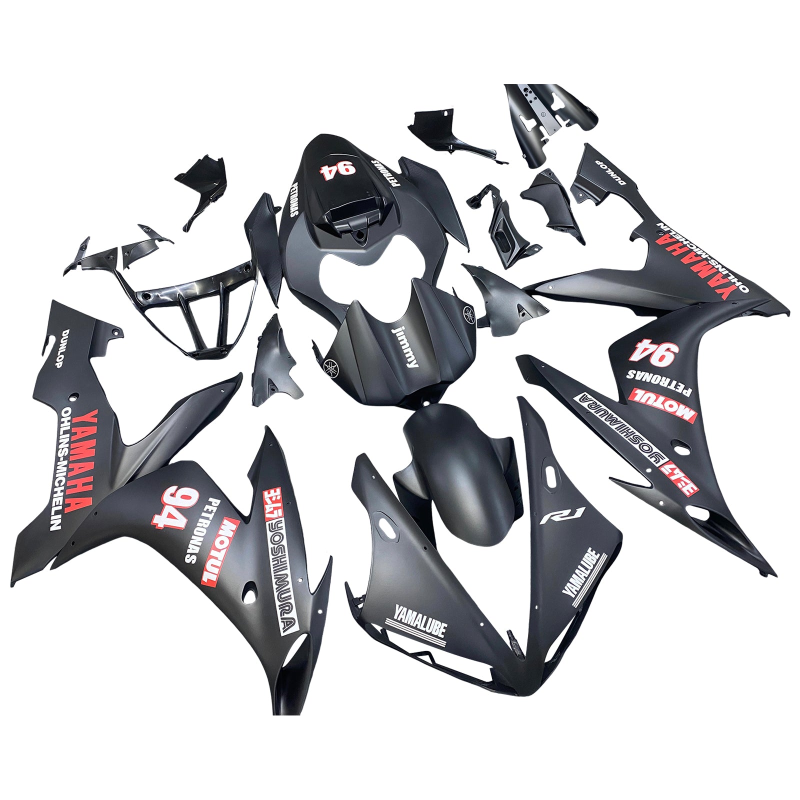 Amotopart Yamaha YZF 1000 R1 2004-2006 Matte Black Fairing Kit