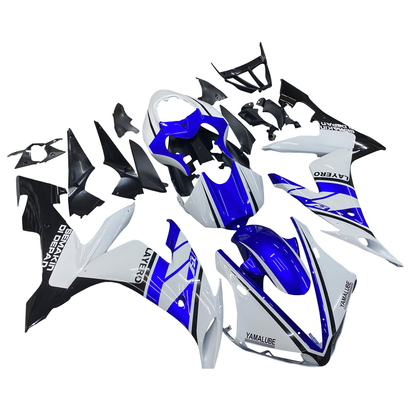 Amotopart Yamaha YZF 1000 R1 2004-2006 White&Blue Style2 Fairing Kit
