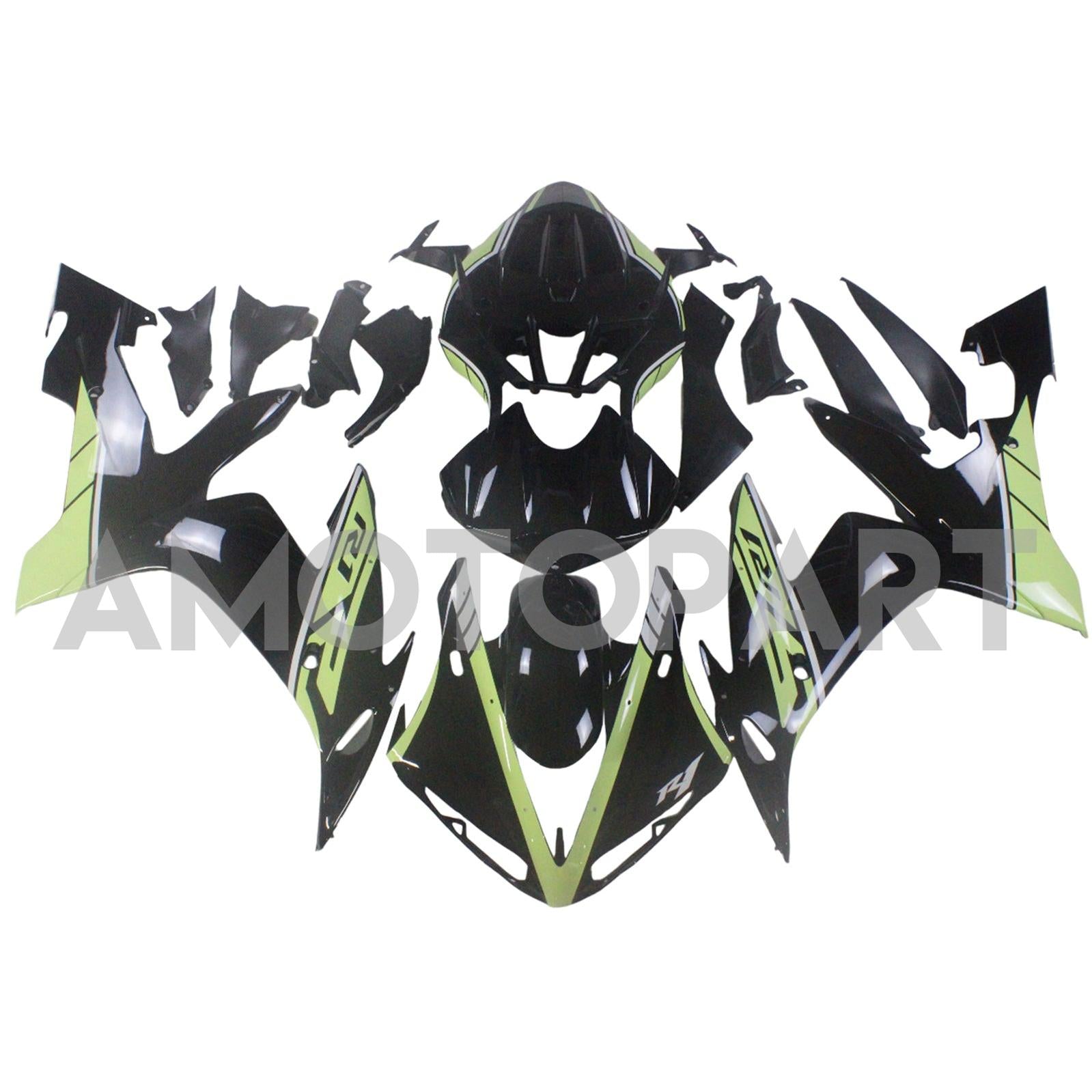 Amotopart 2004-2006 YZF 1000 R1 Yamaha Green & Black Fair Kit