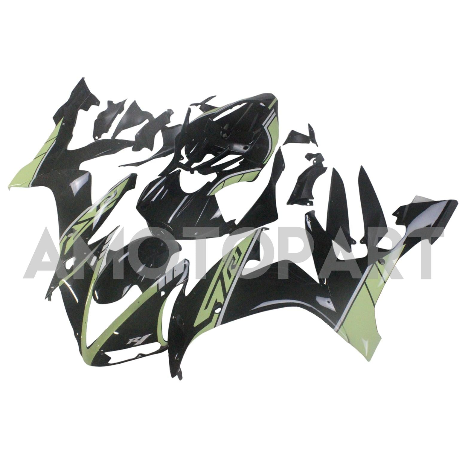 Amotopart 2004-2006 YZF 1000 R1 Yamaha Green&Black Fairing Kit