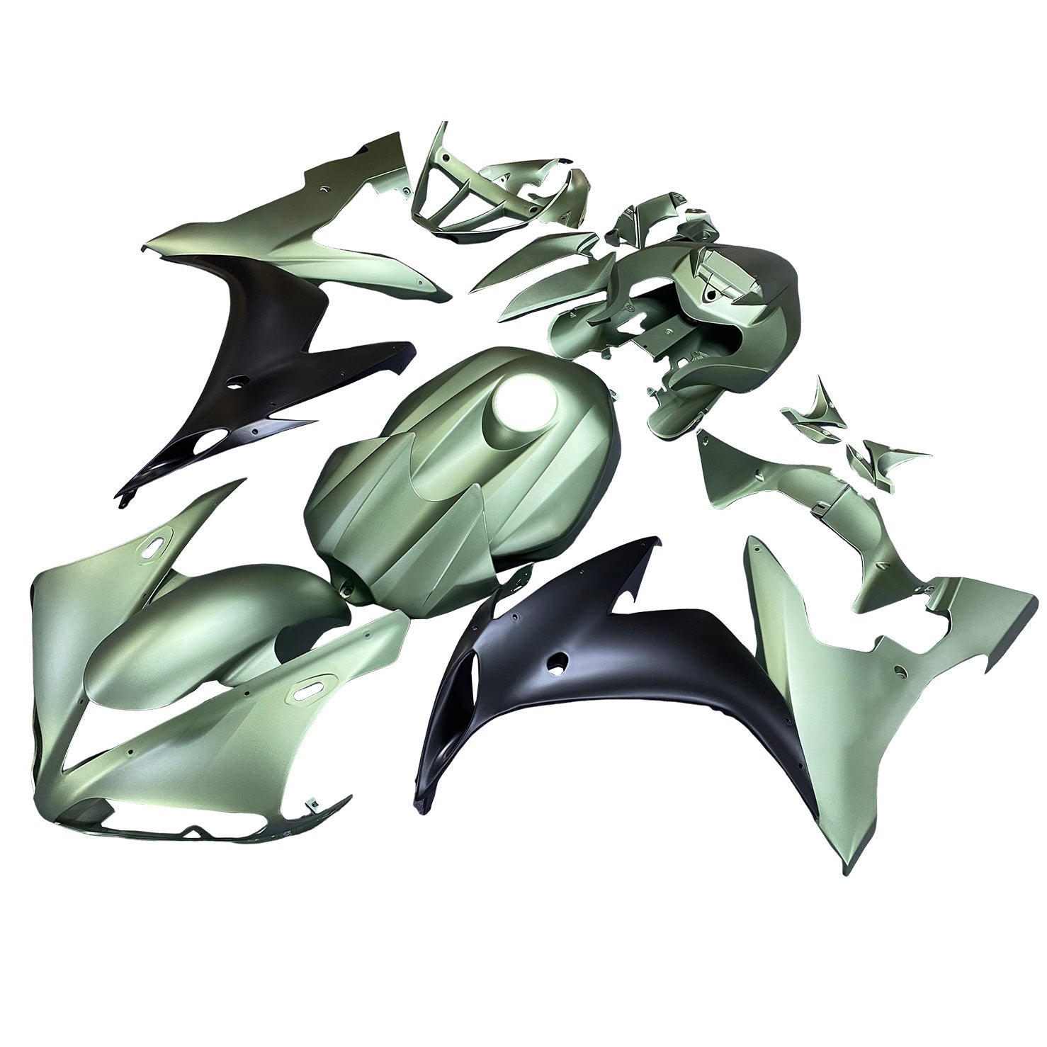 Amotopart 2004-2006 YZF 1000 R1 Yamaha Matte Green&Black Fairing Kit